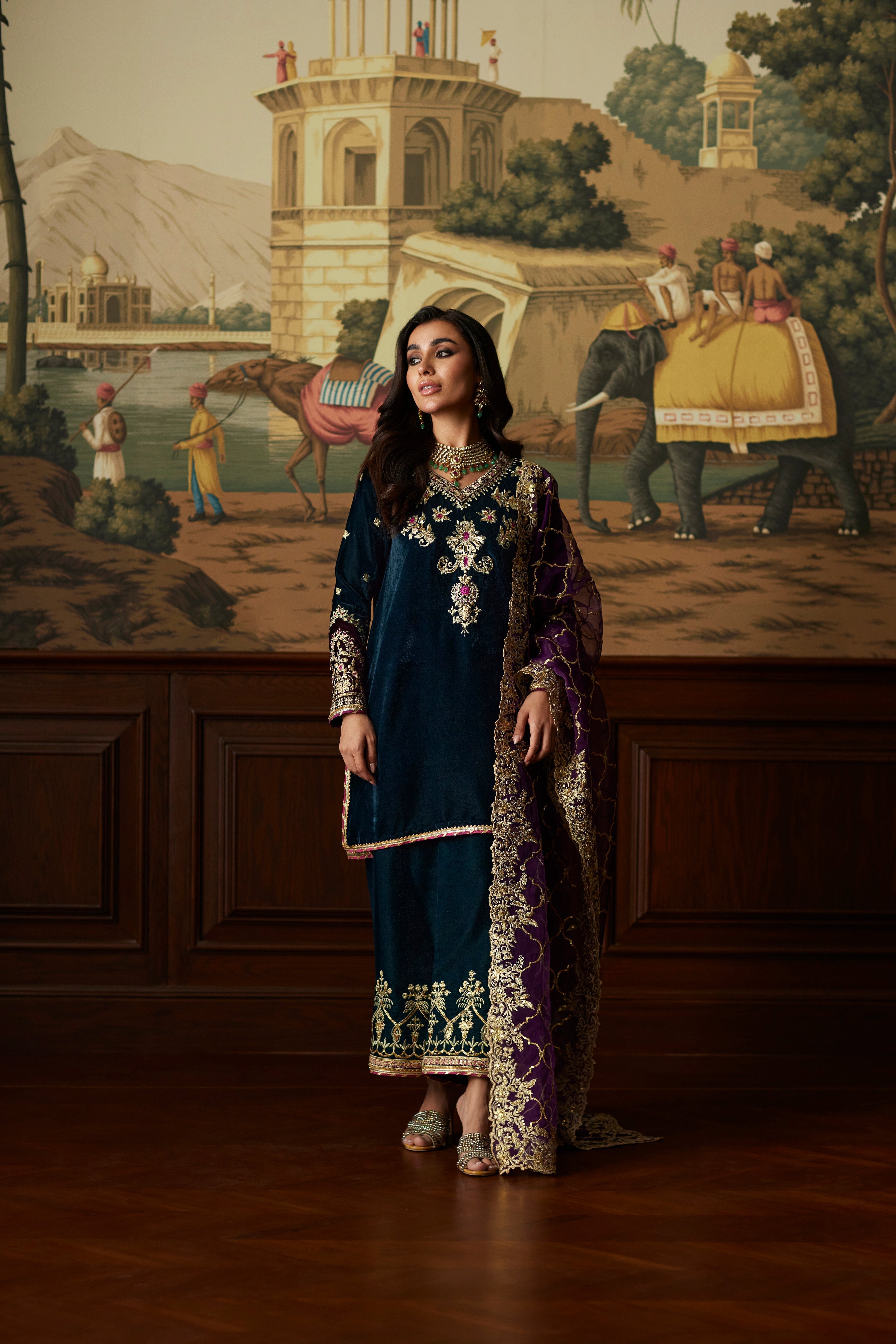 Mina Hassan | Velvet Luxe | Amani by Mina Hassan - Designer Dress - Type: Ladies Clothes - Available at Sana Yasir - 100% Original