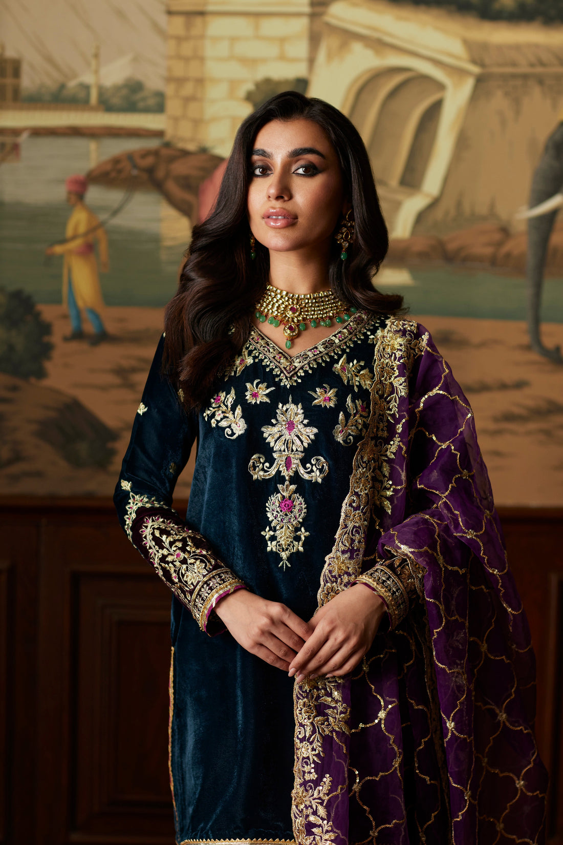 Mina Hassan | Velvet Luxe | Amani by Mina Hassan - Designer Dress - Type: Ladies Clothes - Available at Sana Yasir - 100% Original