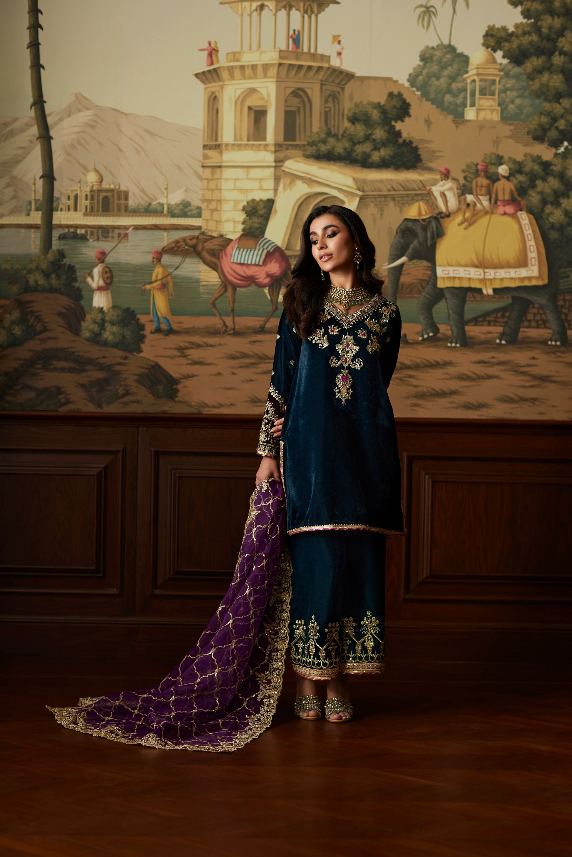 Mina Hassan | Velvet Luxe | Amani by Mina Hassan - Designer Dress - Type: Ladies Clothes - Available at Sana Yasir - 100% Original