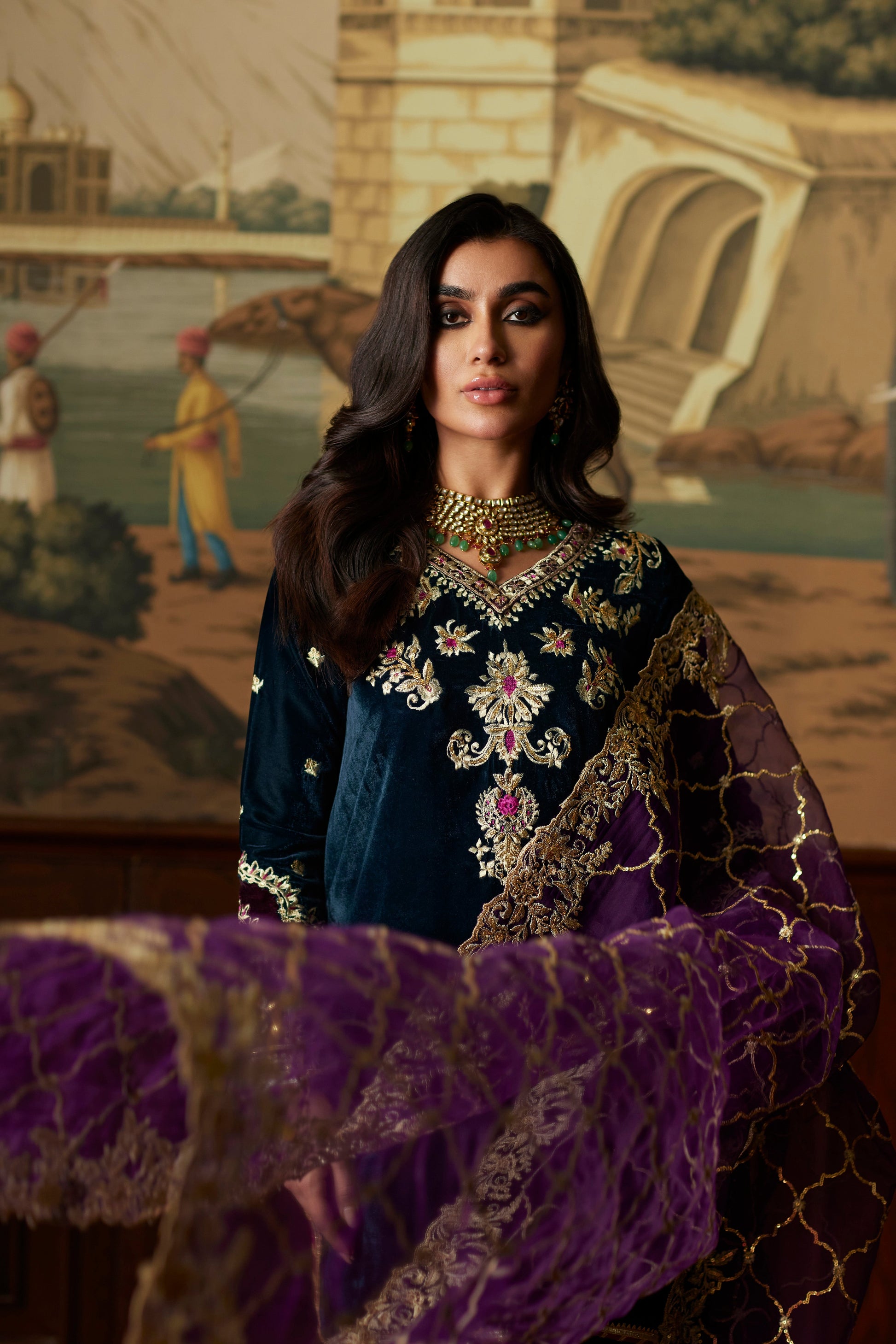 Mina Hassan | Velvet Luxe | Amani by Mina Hassan - Designer Dress - Type: Ladies Clothes - Available at Sana Yasir - 100% Original