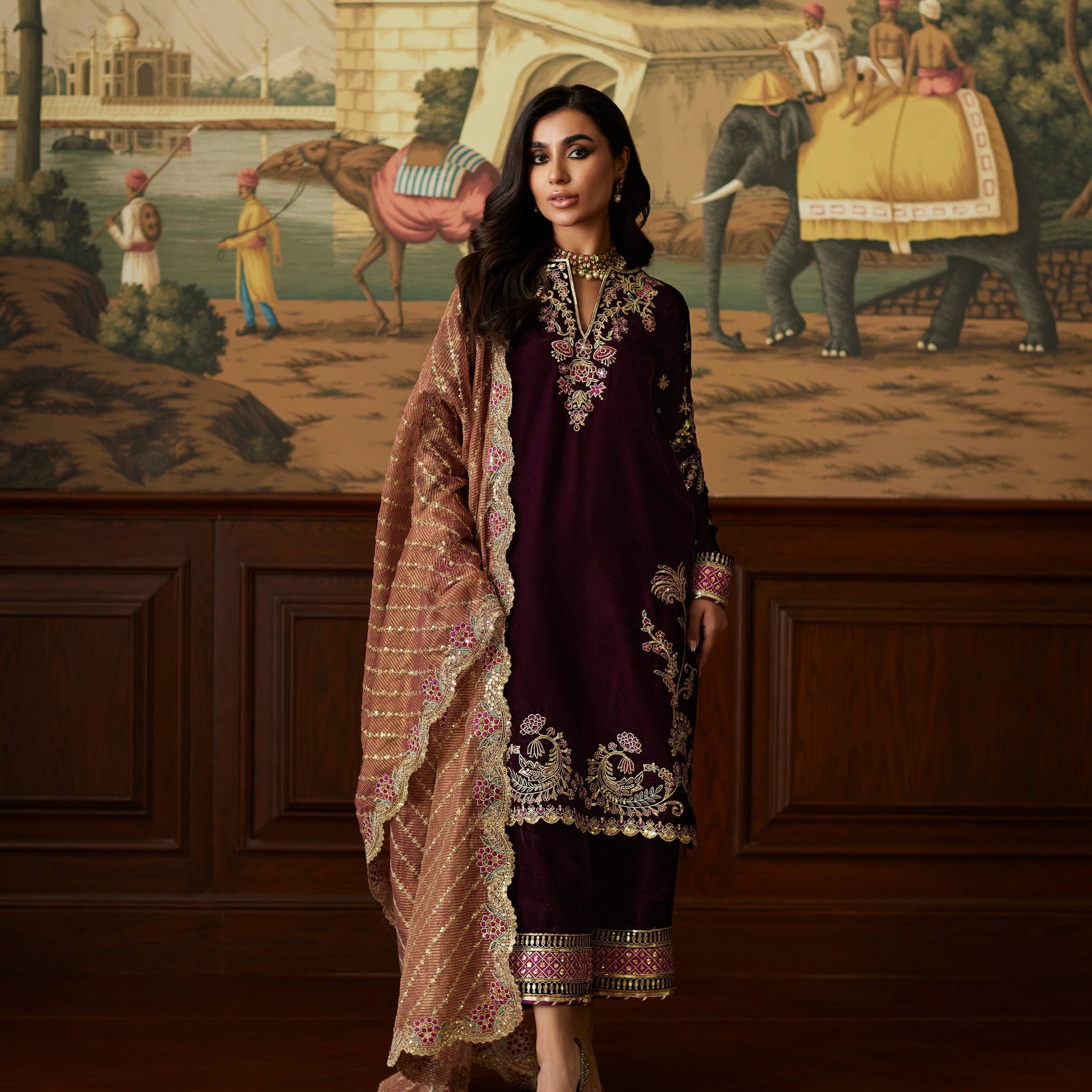 Mina Hassan | Velvet Luxe | Ayesha by Mina Hassan - Designer Dress - Type: Ladies Clothes - Available at Sana Yasir - 100% Original