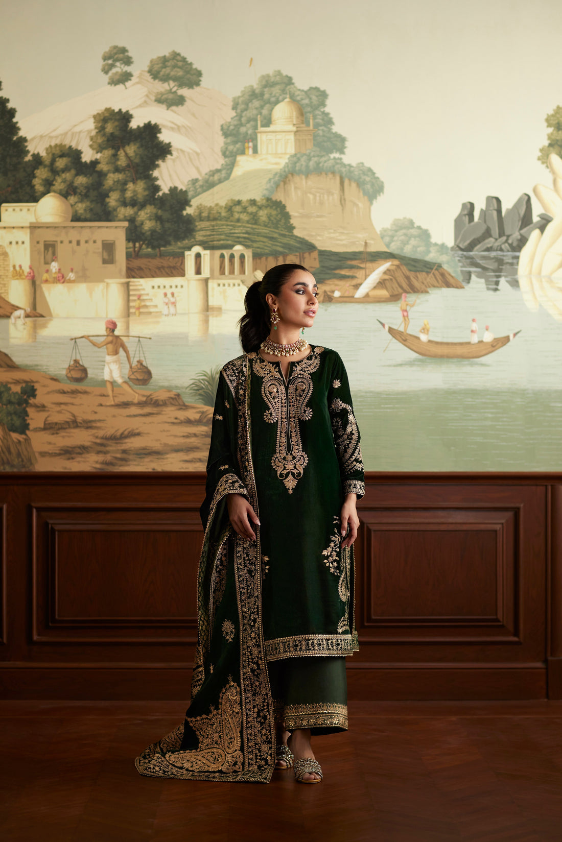 Mina Hassan | Velvet Luxe | Zehra by Mina Hassan - Designer Dress - Type: Ladies Clothes - Available at Sana Yasir - 100% Original