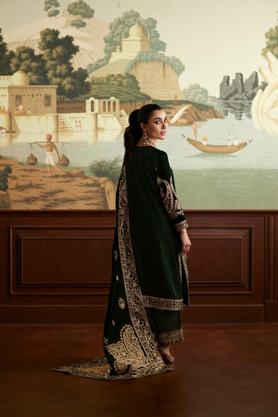 Mina Hassan | Velvet Luxe | Zehra by Mina Hassan - Designer Dress - Type: Ladies Clothes - Available at Sana Yasir - 100% Original