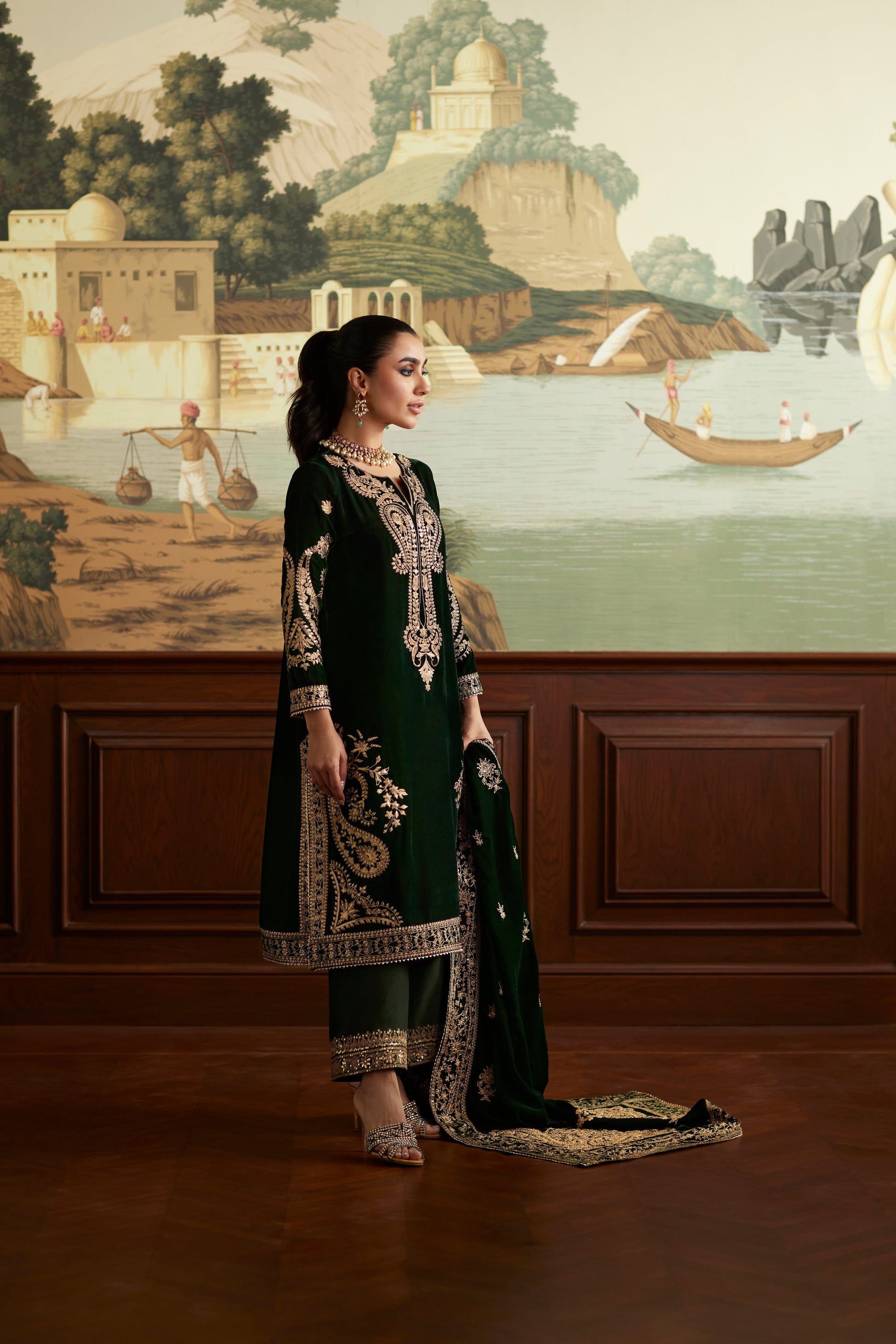 Mina Hassan | Velvet Luxe | Zehra by Mina Hassan - Designer Dress - Type: Ladies Clothes - Available at Sana Yasir - 100% Original