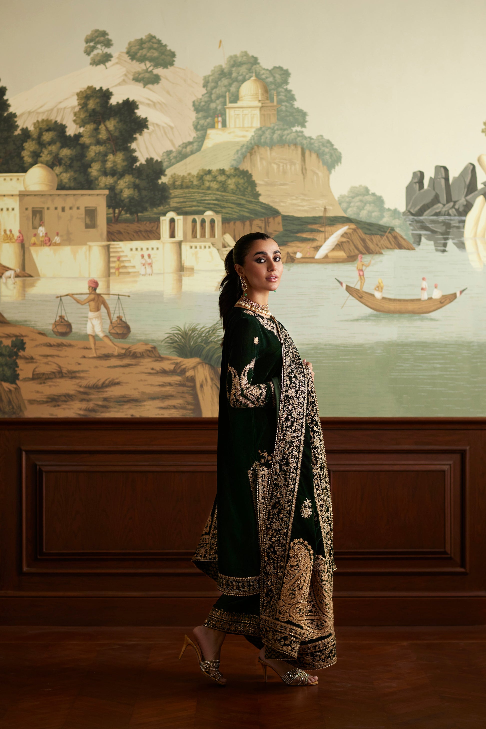 Mina Hassan | Velvet Luxe | Zehra by Mina Hassan - Designer Dress - Type: Ladies Clothes - Available at Sana Yasir - 100% Original