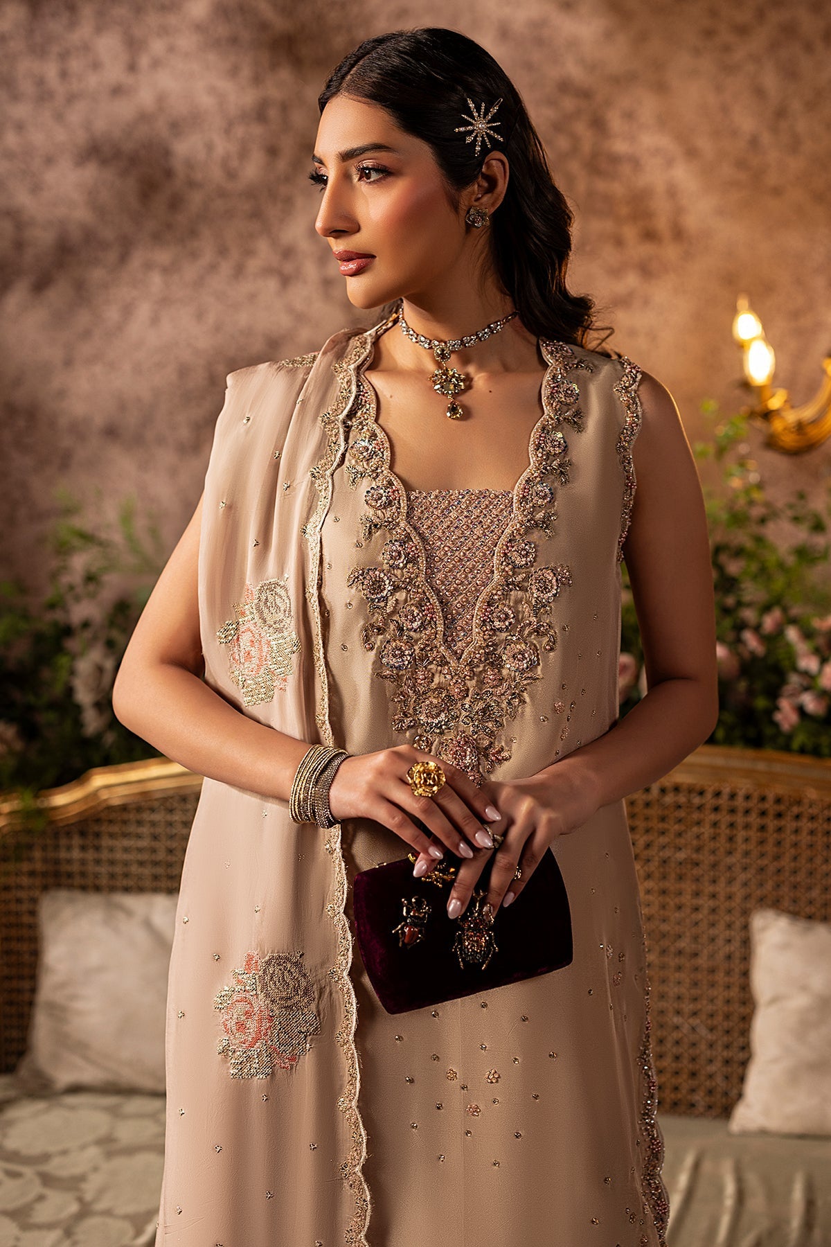 Mina Kashif | Loona Lawn 25 | Garnet by Mina Kashif - Designer Dress - Type: Ladies Clothes - Available at Sana Yasir - 100% Original