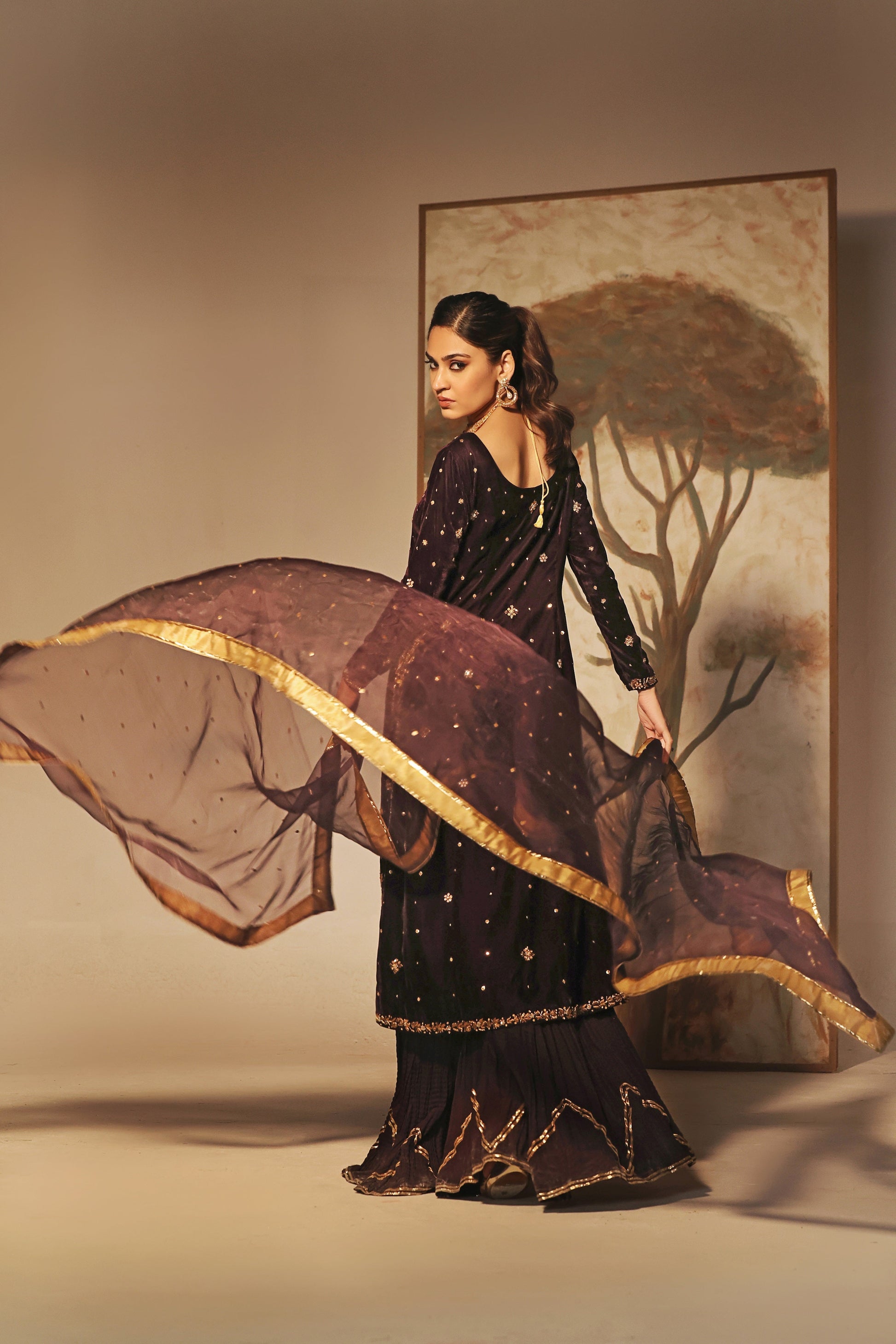Mona Imran | Riona Velvet Affair | MUSHK by Mona Imran - Designer Dress - Type: Ladies Clothes - Available at Sana Yasir - 100% Original