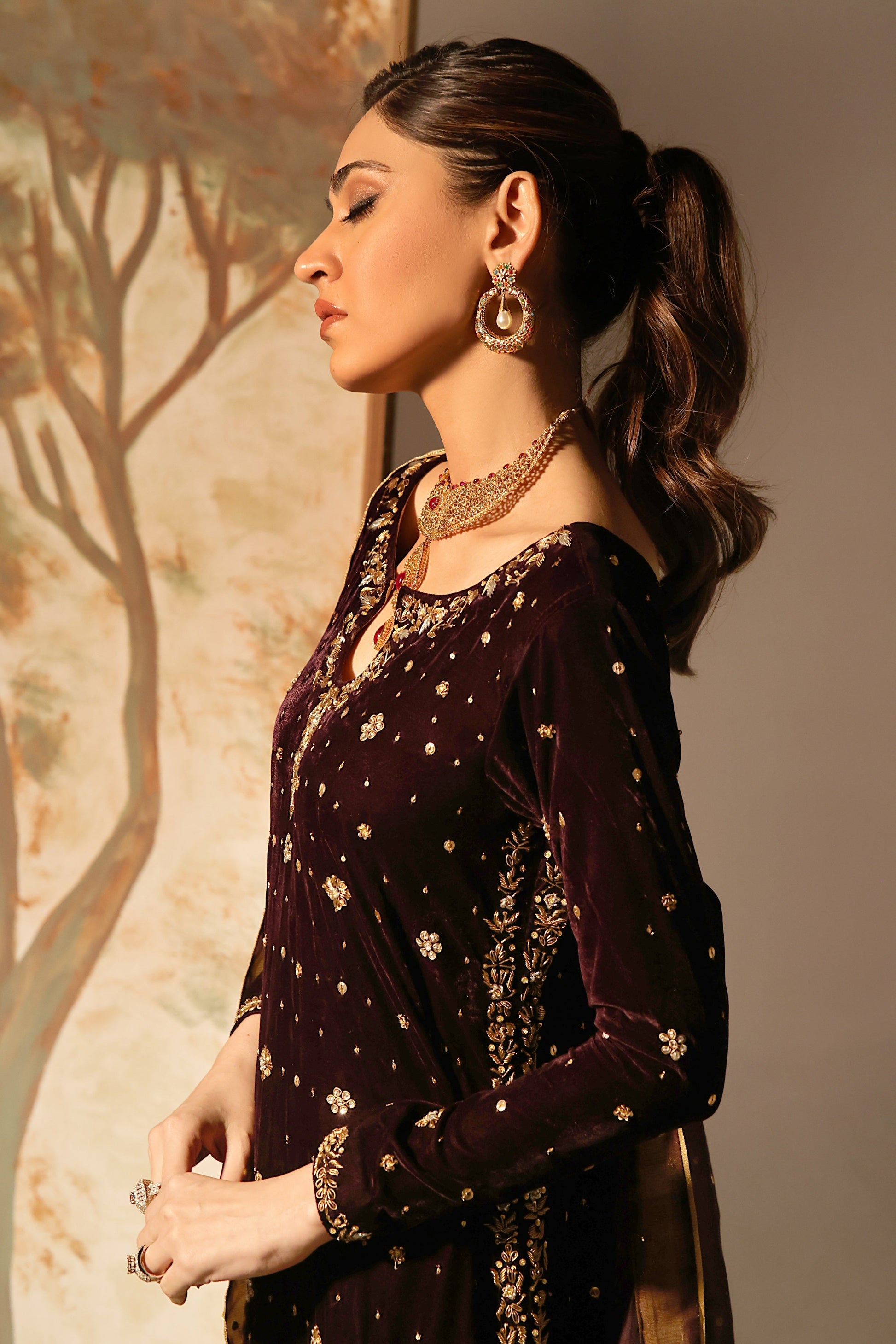 Mona Imran | Riona Velvet Affair | MUSHK by Mona Imran - Designer Dress - Type: Ladies Clothes - Available at Sana Yasir - 100% Original