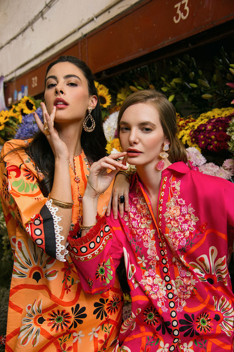 Mushq | La Dolce Hemline Prints 25 | Doves of Garden by Mushq - Designer Dress - Type: Ladies Clothes - Available at Sana Yasir - 100% Original