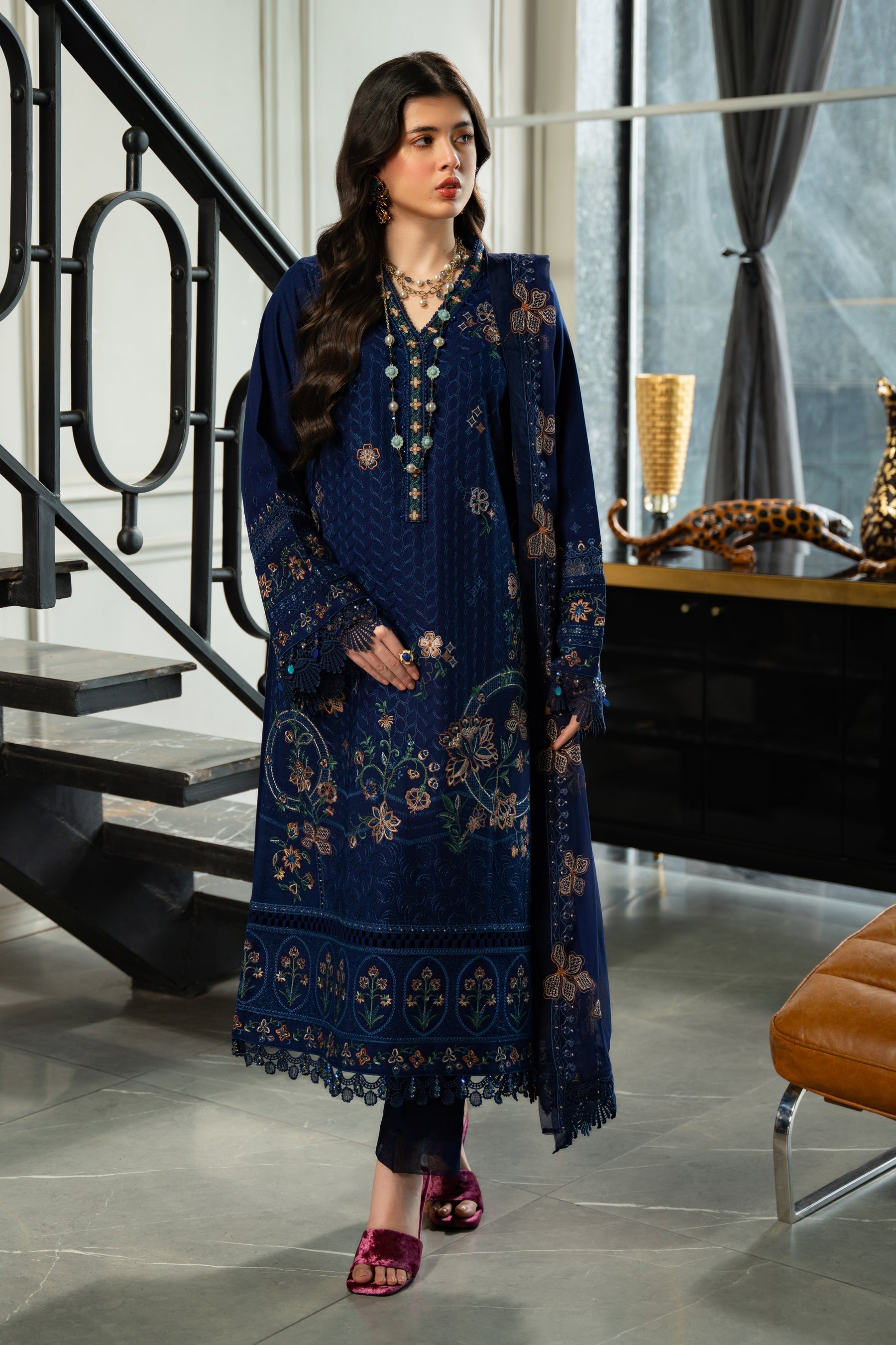 Naqshi | Medaline Khaddar Collection | TEHMEENA by Naqshi - Designer Dress - Type: Ladies Clothes - Available at Sana Yasir - 100% Original