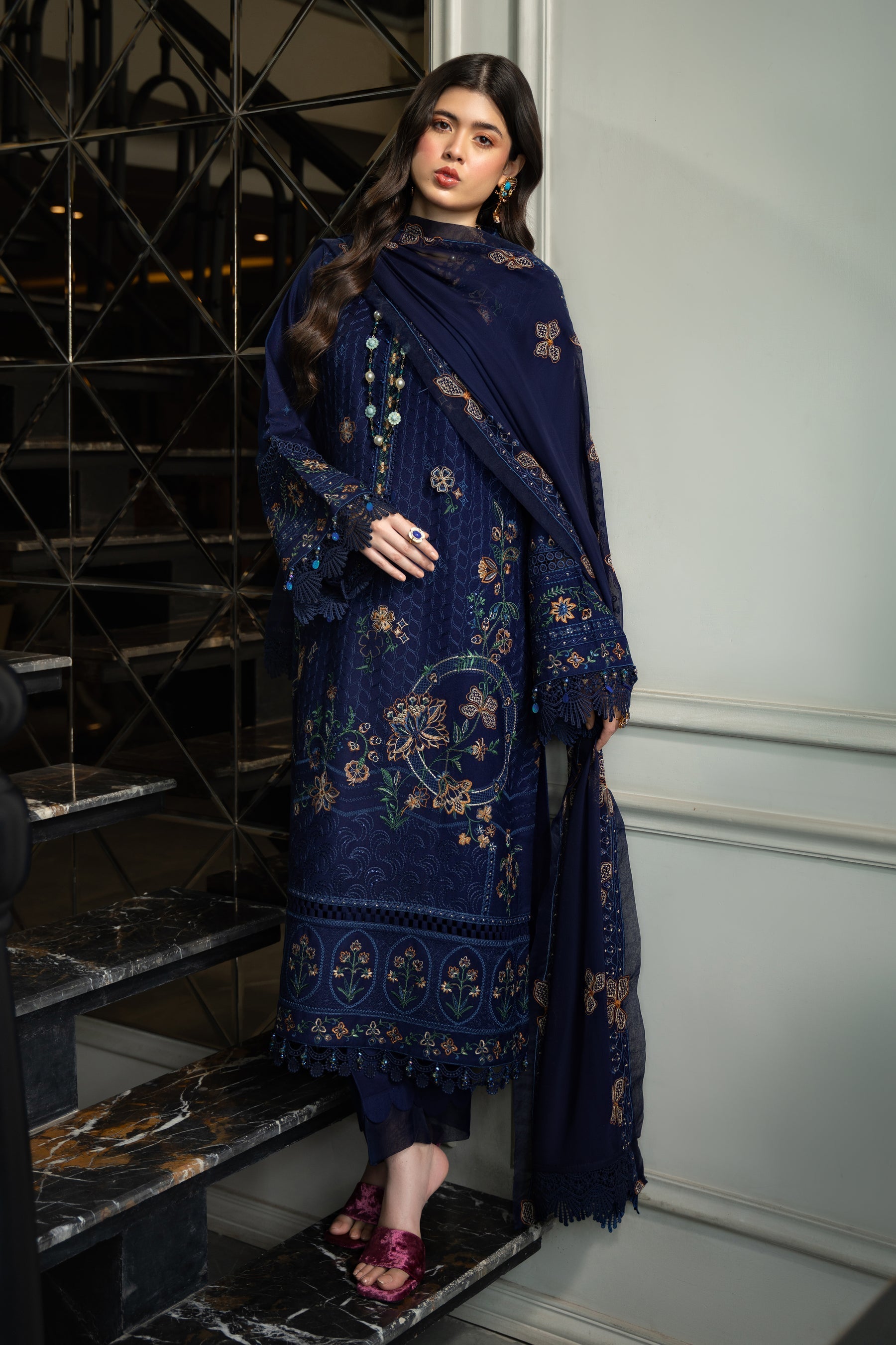 Naqshi | Medaline Khaddar Collection | TEHMEENA by Naqshi - Designer Dress - Type: Ladies Clothes - Available at Sana Yasir - 100% Original