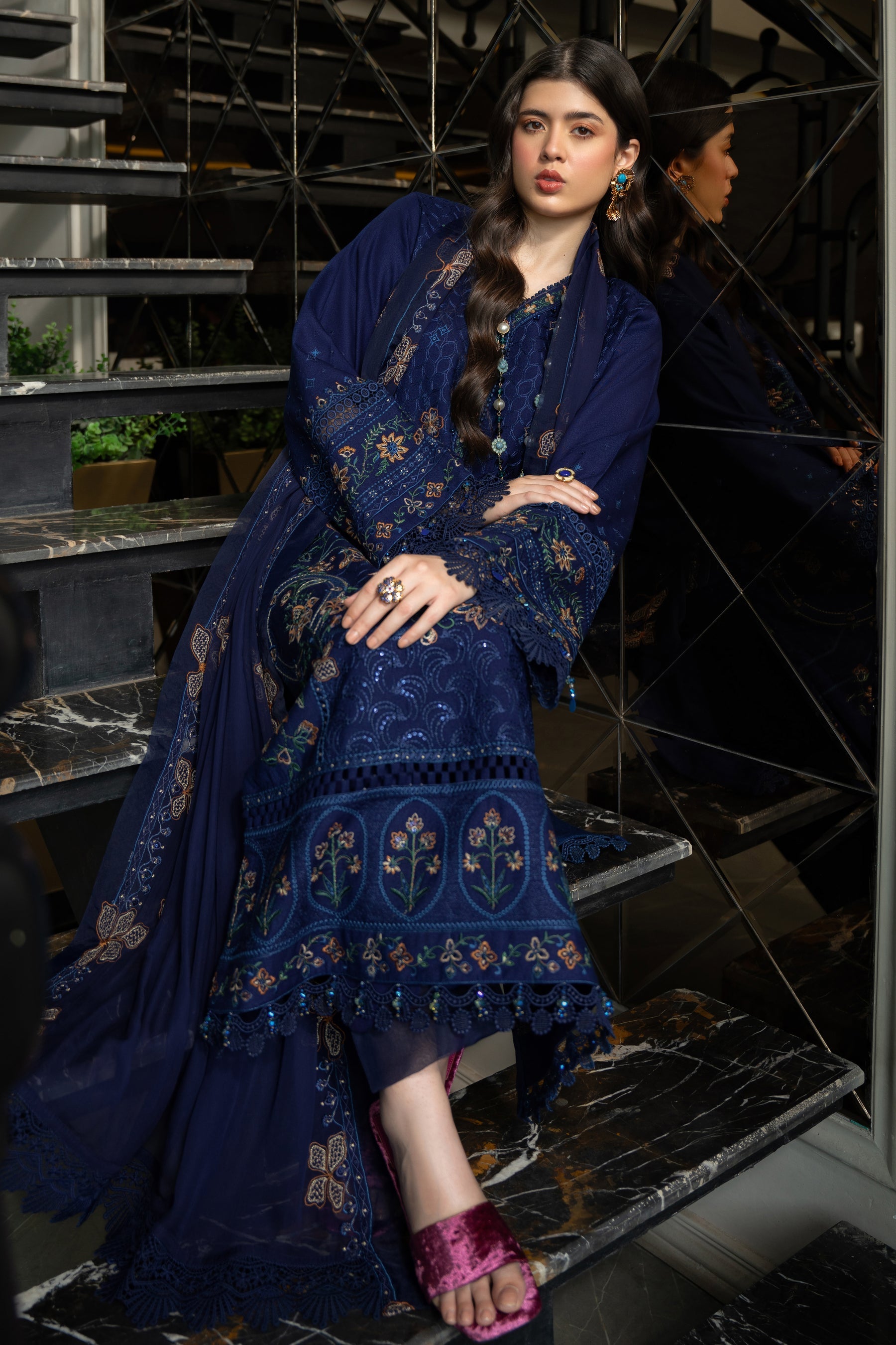 Naqshi | Medaline Khaddar Collection | TEHMEENA by Naqshi - Designer Dress - Type: Ladies Clothes - Available at Sana Yasir - 100% Original