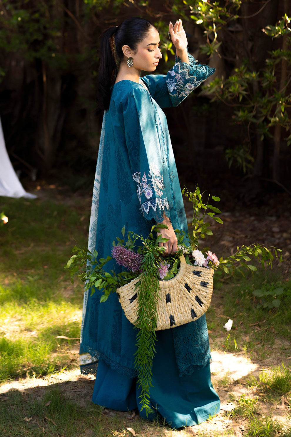 Neeshay | Summer Lines Printkari | LAGOON by Neeshay - Designer Dress - Type: Luxury - Available at Sana Yasir - 100% Original