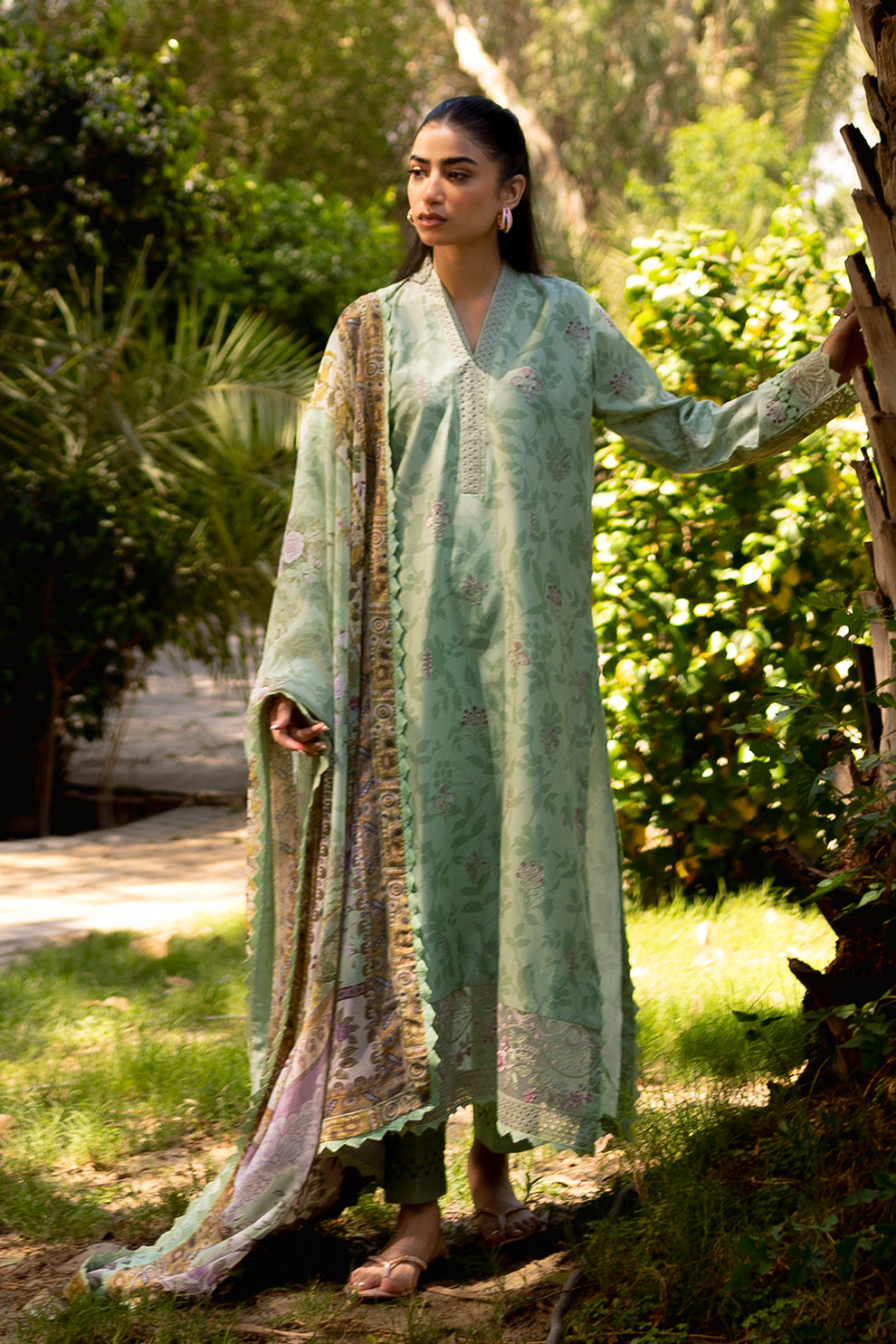Neeshay | Summer Lines Printkari | SAGE BRUSH by Neeshay - Designer Dress - Type: Luxury - Available at Sana Yasir - 100% Original