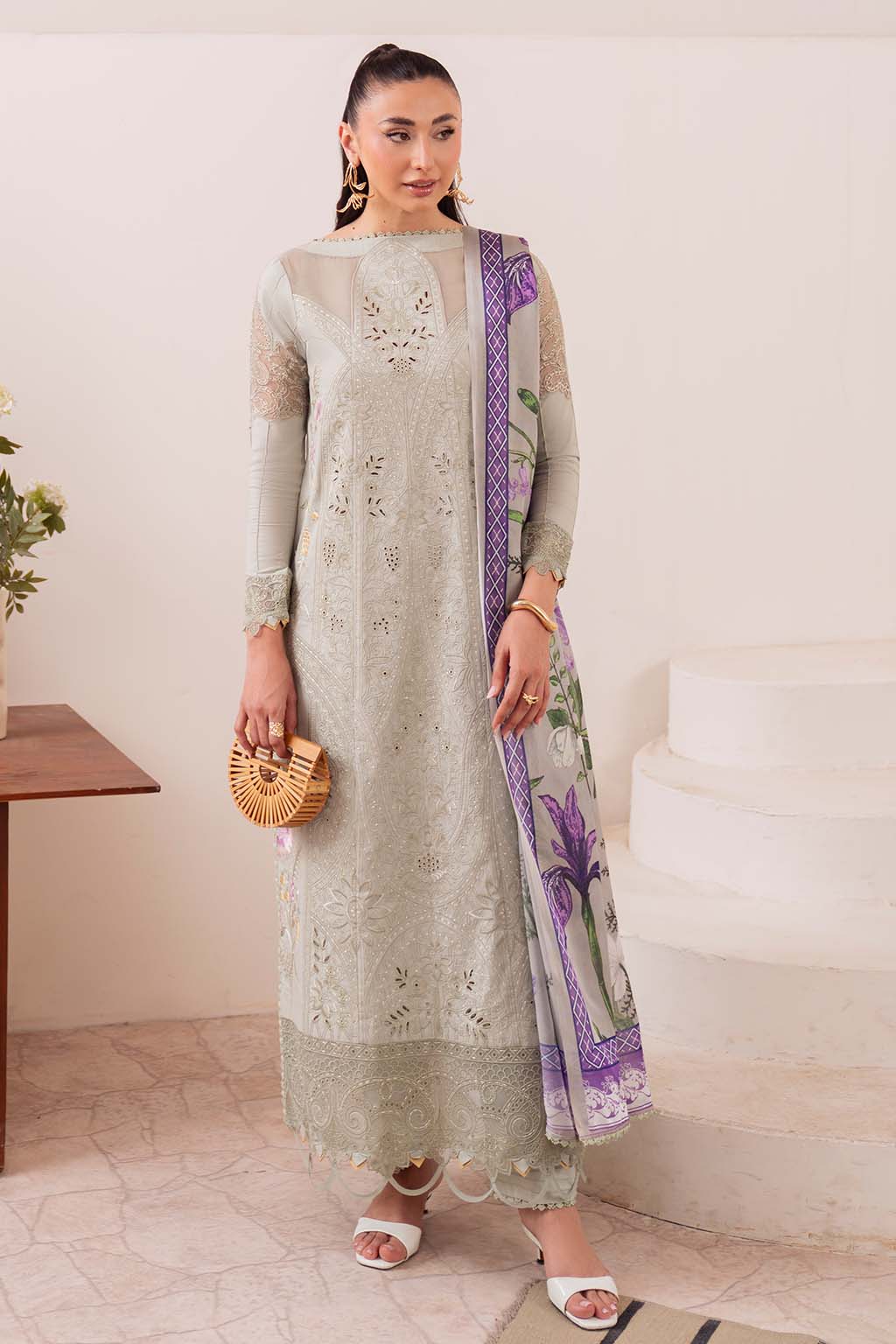 Neeshay | Symphony Luxury Lawn | OLIVE by Neeshay - Designer Dress - Type: Ladies Clothes - Available at Sana Yasir - 100% Original