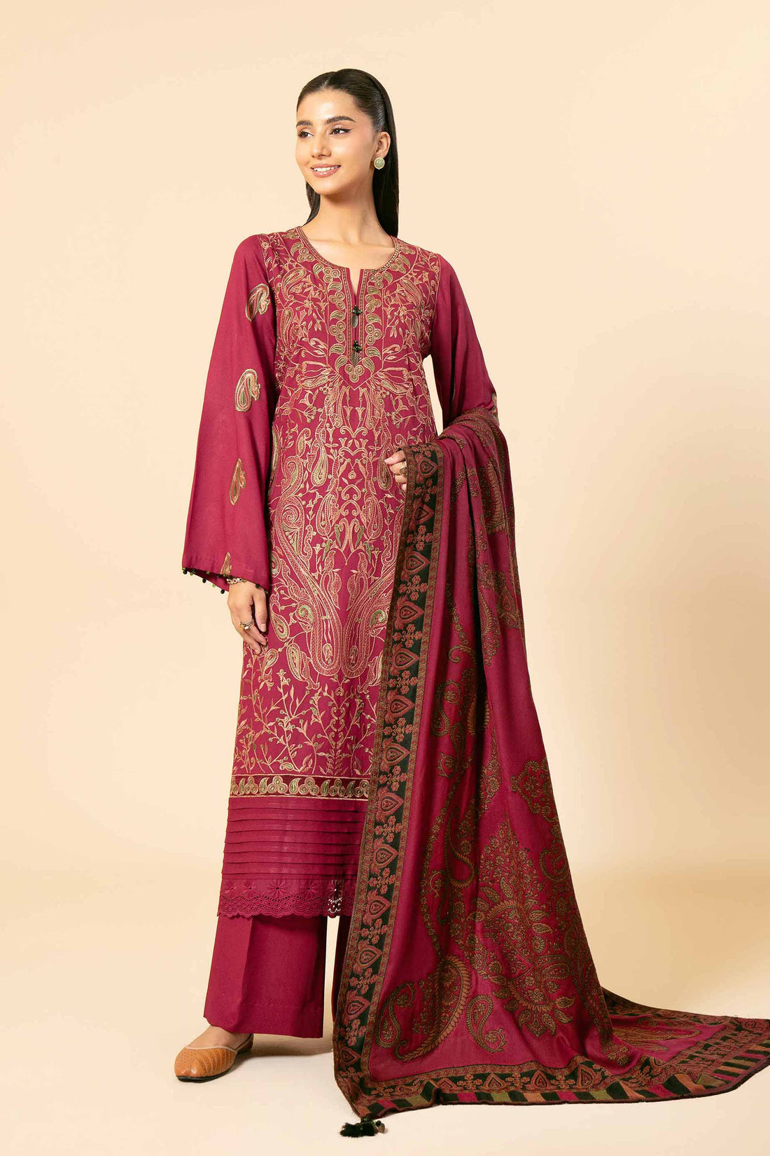 Nishat Linen | Naqsh Winter 2024 | Suit - 42404387 by Nishat Linen - Designer Dress - Type: Ladies Clothes - Available at Sana Yasir - 100% Original