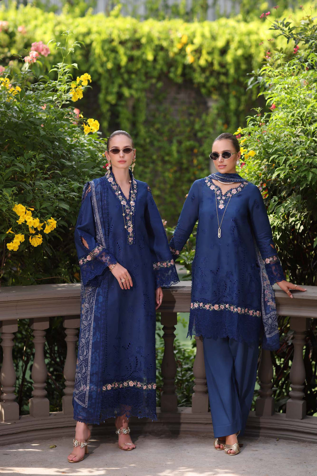 Noor by Saadia Asad | Eid Luxury Schiffli Laserkari 25 | D10- Royal Blue by Noor by Saadia Asad - Designer Dress - Type: Ladies Clothes - Available at Sana Yasir - 100% Original