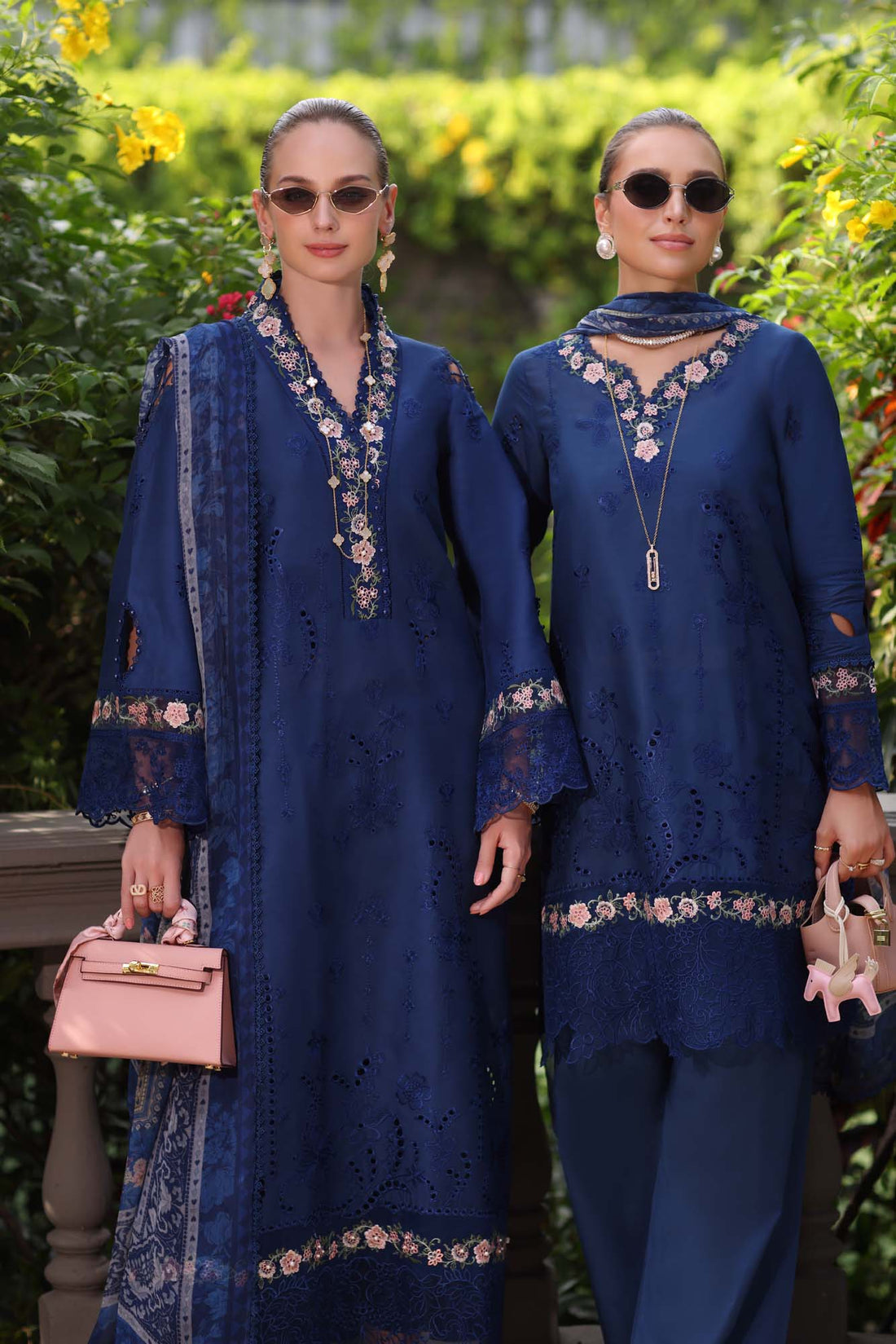 Noor by Saadia Asad | Eid Luxury Schiffli Laserkari 25 | D10- Royal Blue by Noor by Saadia Asad - Designer Dress - Type: Ladies Clothes - Available at Sana Yasir - 100% Original