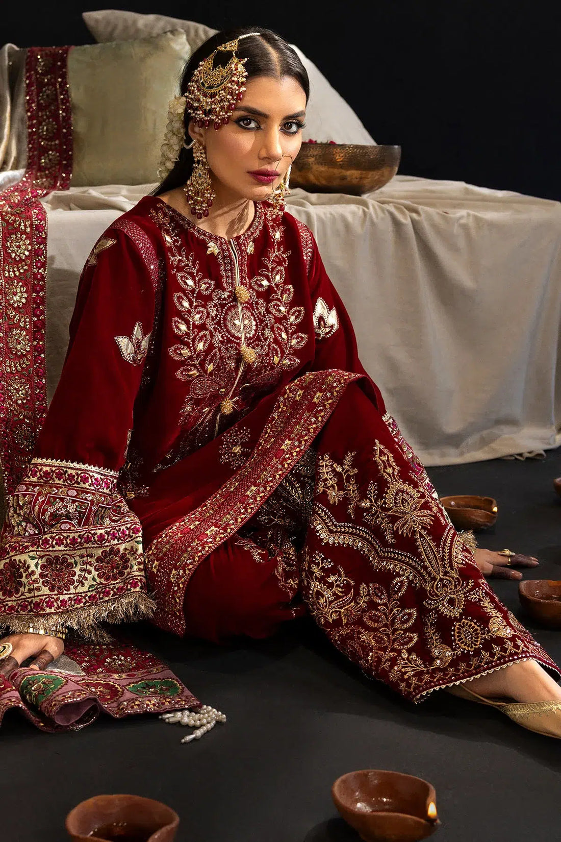 Nureh | Maya Velvet 23 | Zahara by Nureh - Designer Dress - Type: Formal - Available at Sana Yasir - 100% Original