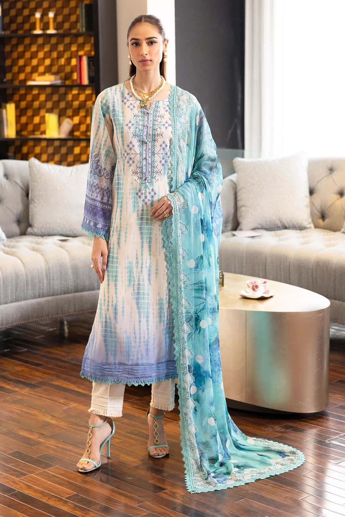 Nureh | Printed lawn 25 | SP-117 by Nureh - Designer Dress - Type: Ladies Clothes - Available at Sana Yasir - 100% Original
