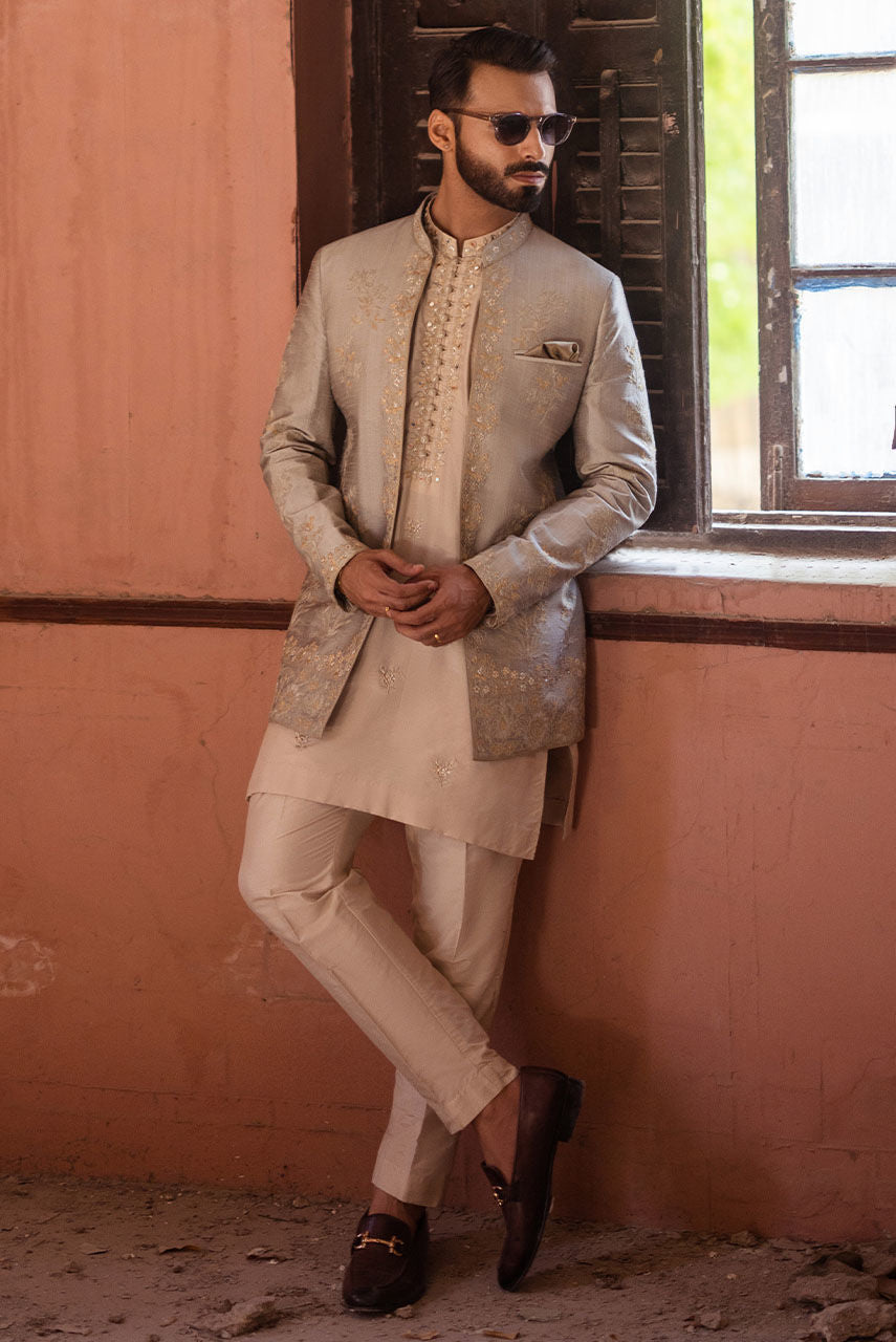 Pakistani Menswear | Deepak Perwani | Jkt1443 by Sana Yasir - Designer Dress - Type: MensWear - Available at Sana Yasir - 100% Original