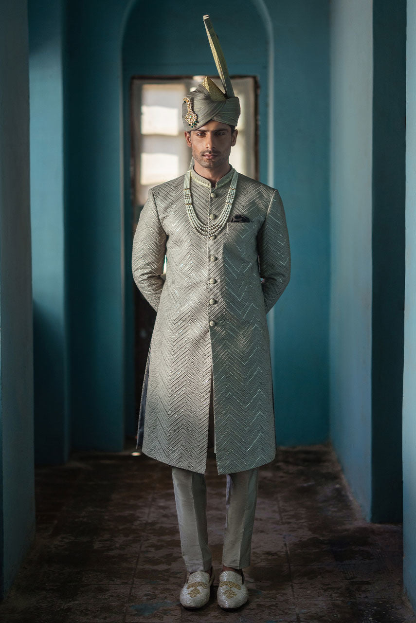 Pakistani Menswear | Deepak Perwani | Shr3439 by Sana Yasir - Designer Dress - Type: MensWear - Available at Sana Yasir - 100% Original