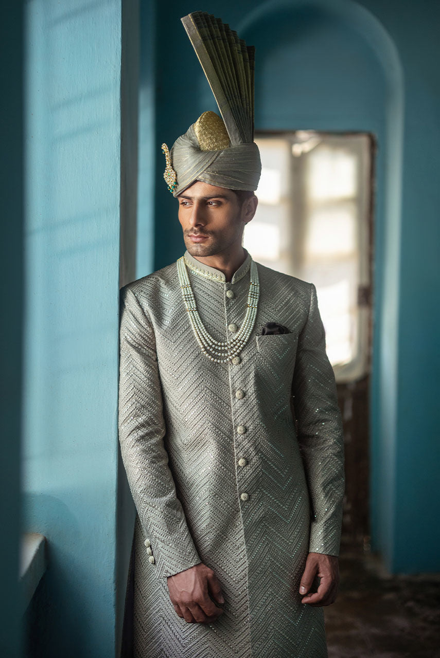 Pakistani Menswear | Deepak Perwani | Shr3439 by Sana Yasir - Designer Dress - Type: MensWear - Available at Sana Yasir - 100% Original