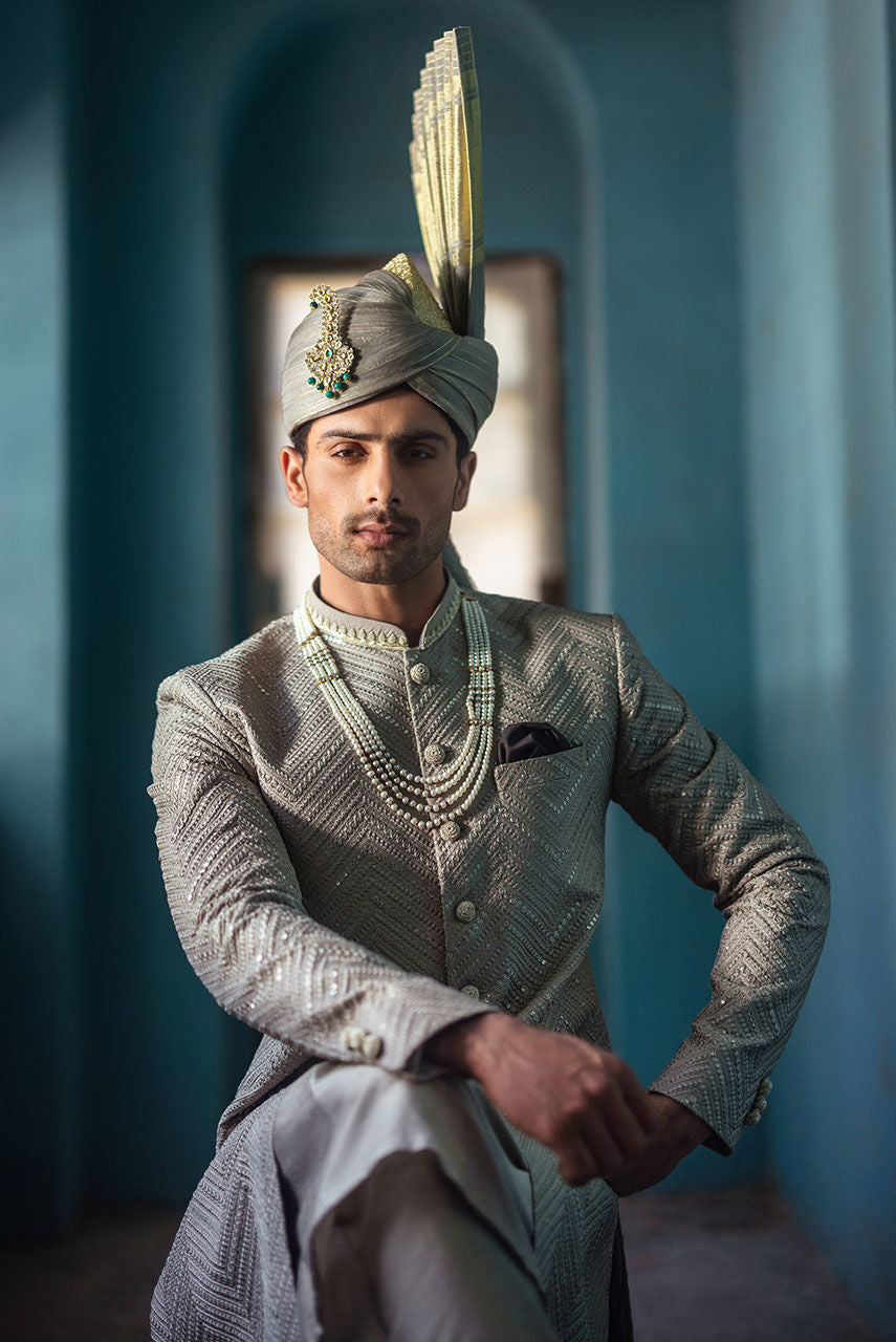Pakistani Menswear | Deepak Perwani | Shr3439 by Sana Yasir - Designer Dress - Type: MensWear - Available at Sana Yasir - 100% Original