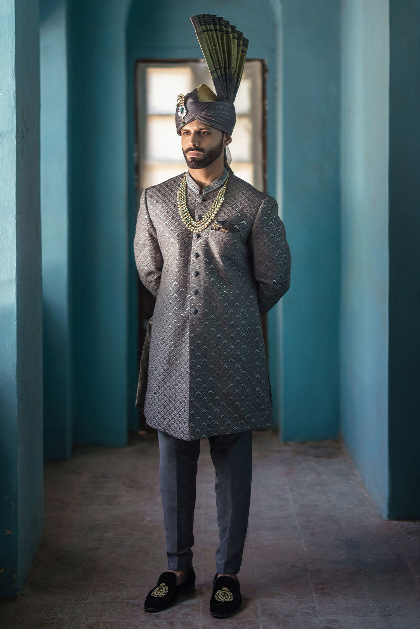 Pakistani Menswear | Deepak Perwani | Shr3440 by Sana Yasir - Designer Dress - Type: MensWear - Available at Sana Yasir - 100% Original