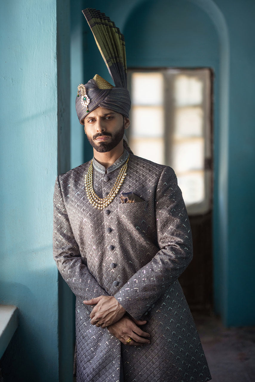 Pakistani Menswear | Deepak Perwani | Shr3440 by Sana Yasir - Designer Dress - Type: MensWear - Available at Sana Yasir - 100% Original