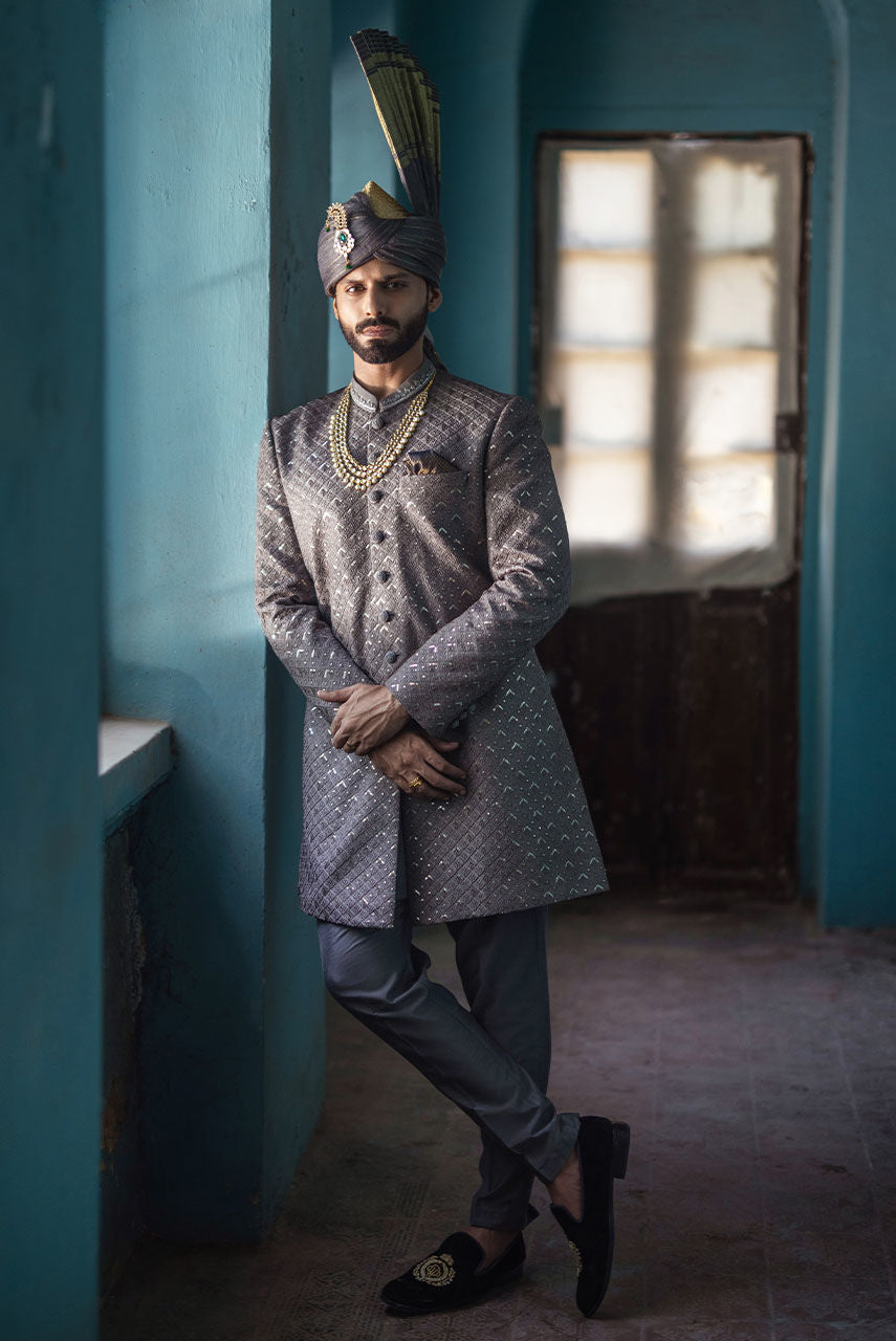 Pakistani Menswear | Deepak Perwani | Shr3440 by Sana Yasir - Designer Dress - Type: MensWear - Available at Sana Yasir - 100% Original