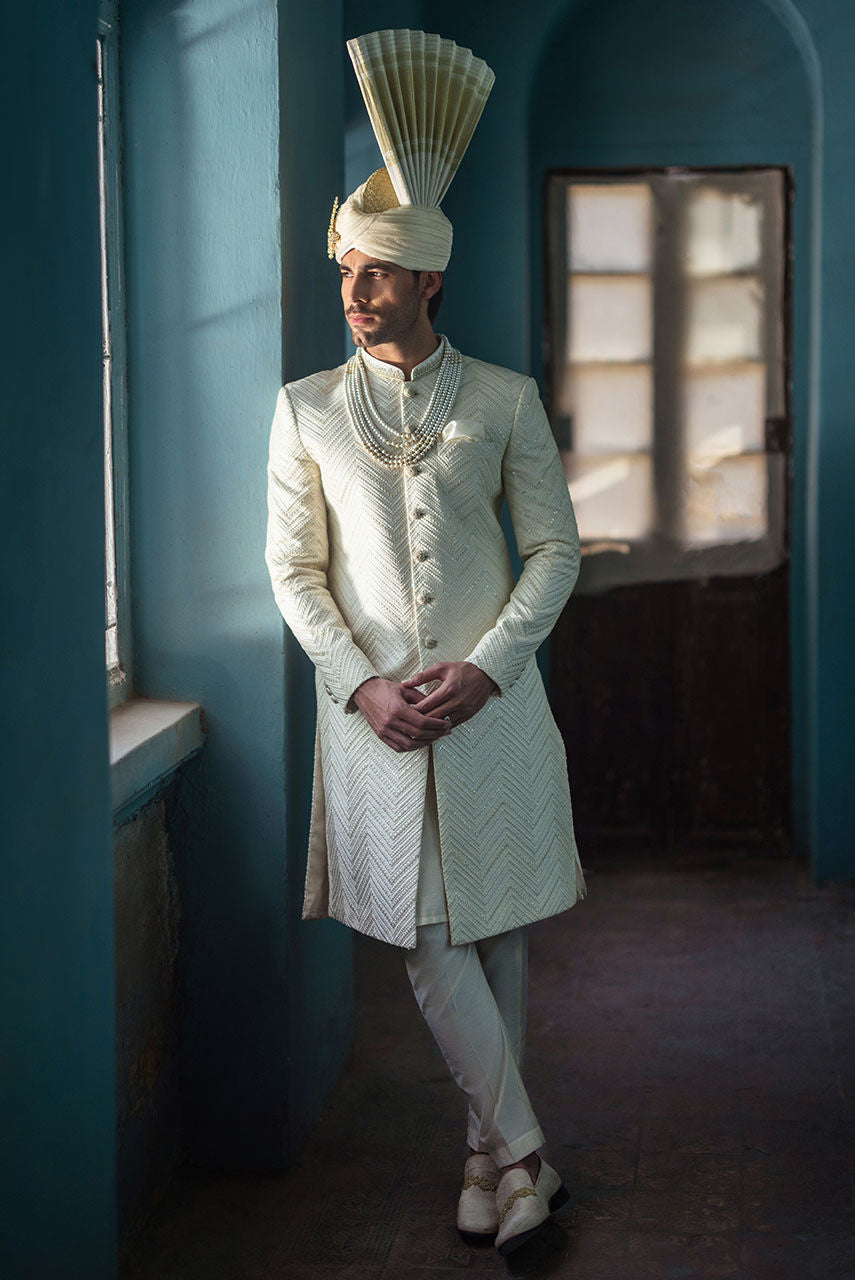 Pakistani Menswear | Deepak Perwani | Shr3443 by Sana Yasir - Designer Dress - Type: MensWear - Available at Sana Yasir - 100% Original