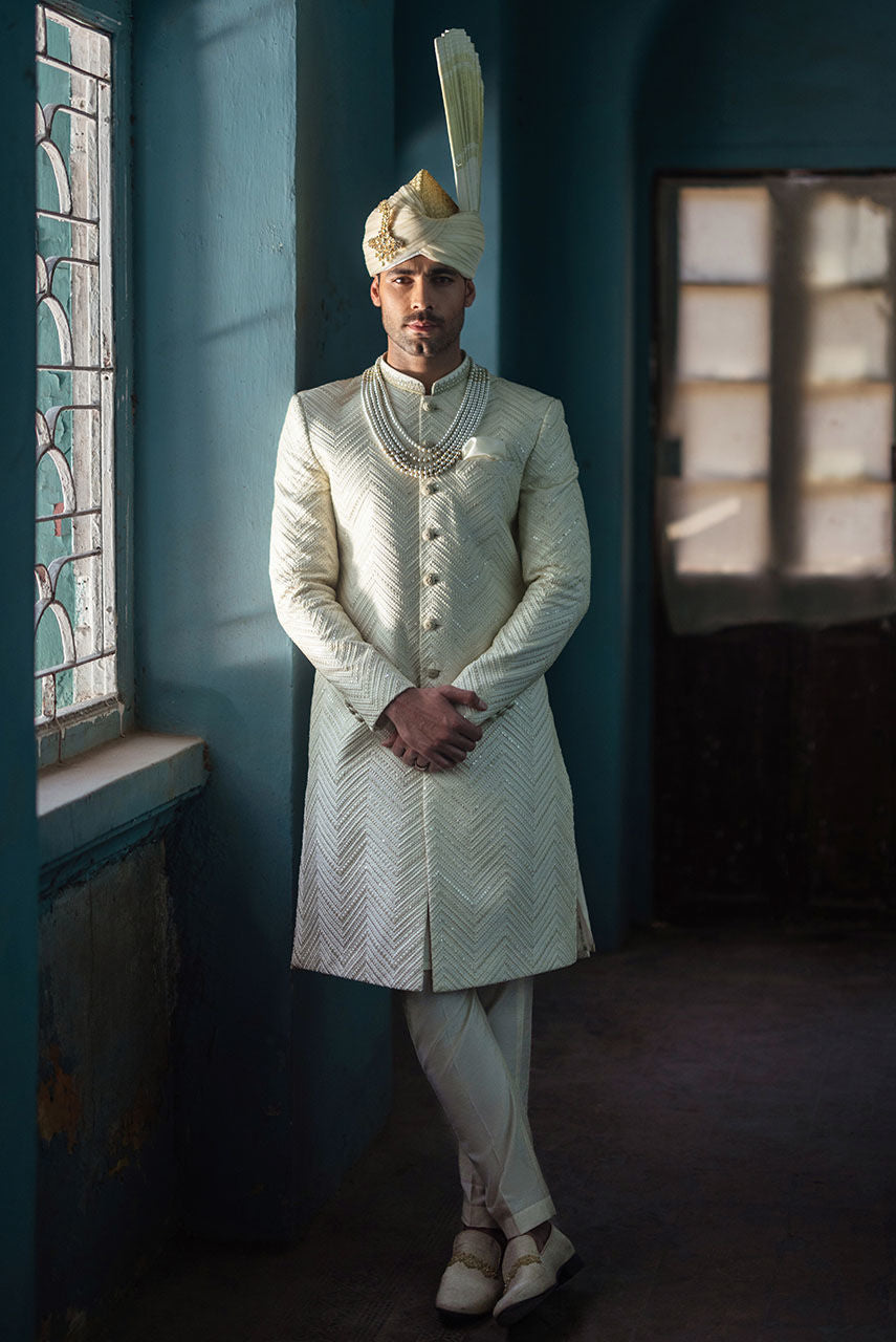 Pakistani Menswear | Deepak Perwani | Shr3443 by Sana Yasir - Designer Dress - Type: MensWear - Available at Sana Yasir - 100% Original