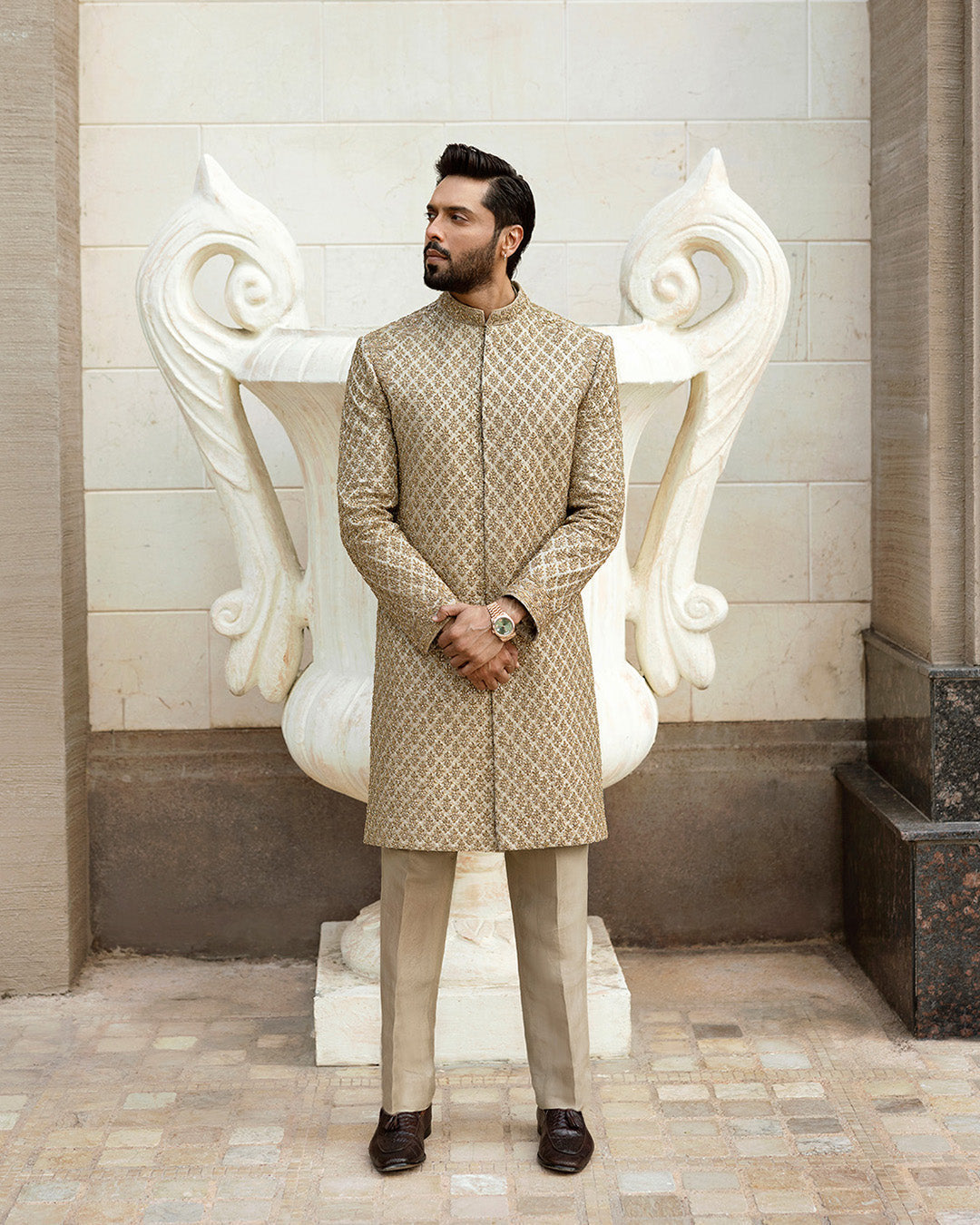 Pakistani Menswear | Faiza Saqlain | Baseem by Faiza Saqlain - Designer Dress - Type: MensWear - Available at Sana Yasir - 100% Original