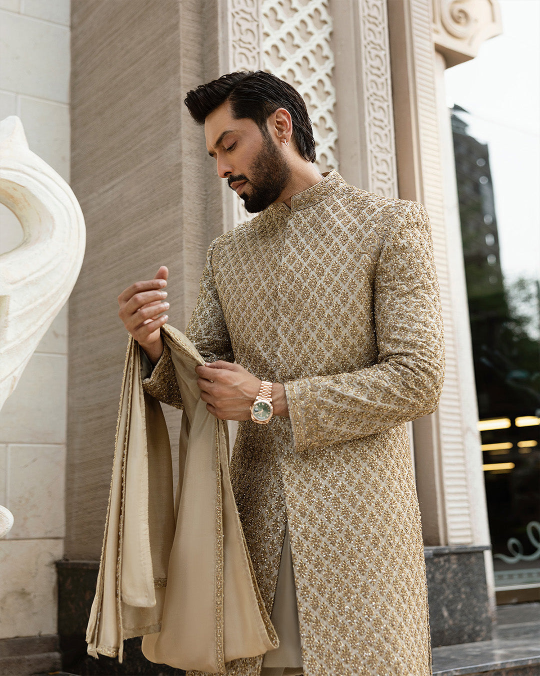 Pakistani Menswear | Faiza Saqlain | Baseem by Faiza Saqlain - Designer Dress - Type: MensWear - Available at Sana Yasir - 100% Original