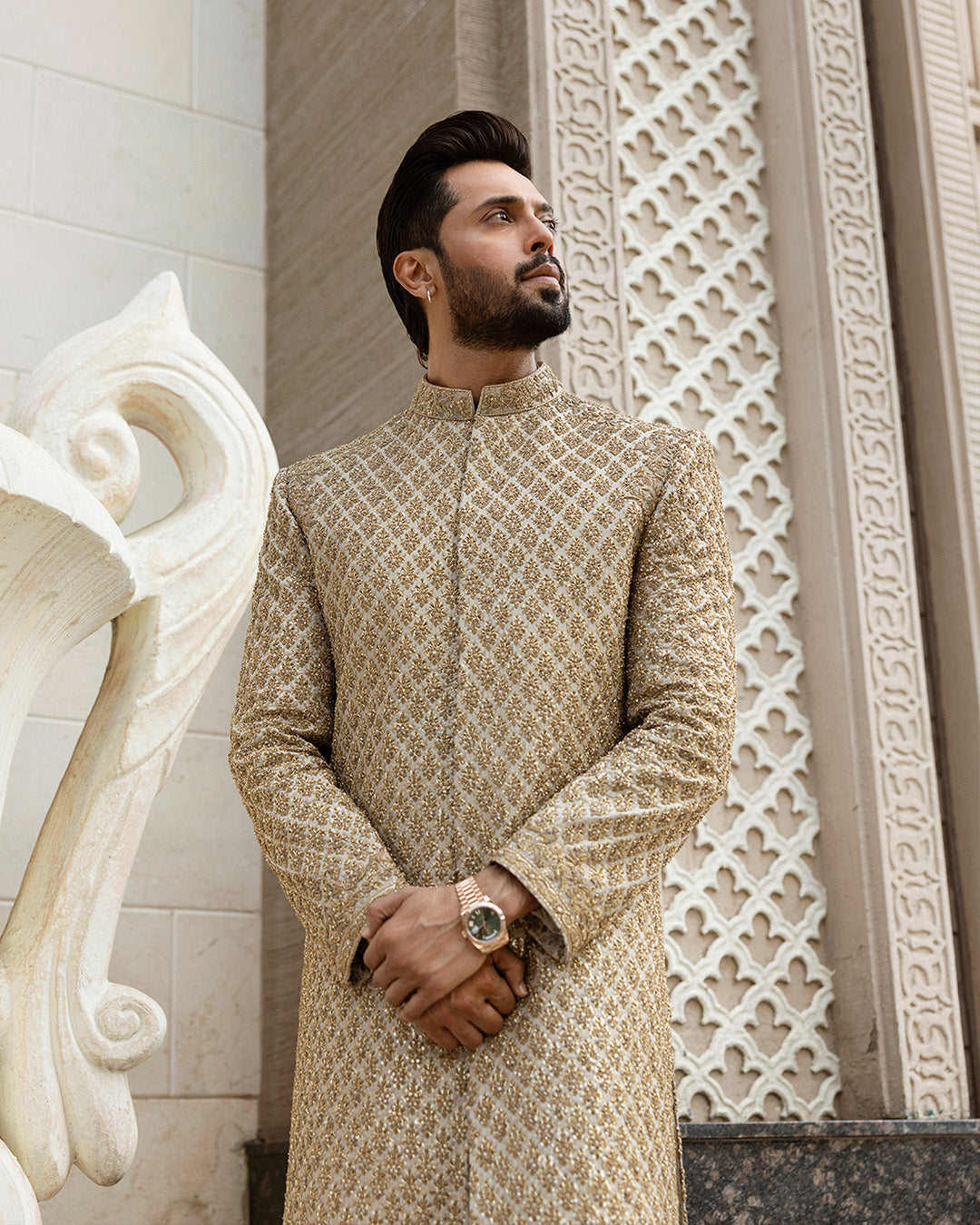 Pakistani Menswear | Faiza Saqlain | Baseem by Faiza Saqlain - Designer Dress - Type: MensWear - Available at Sana Yasir - 100% Original