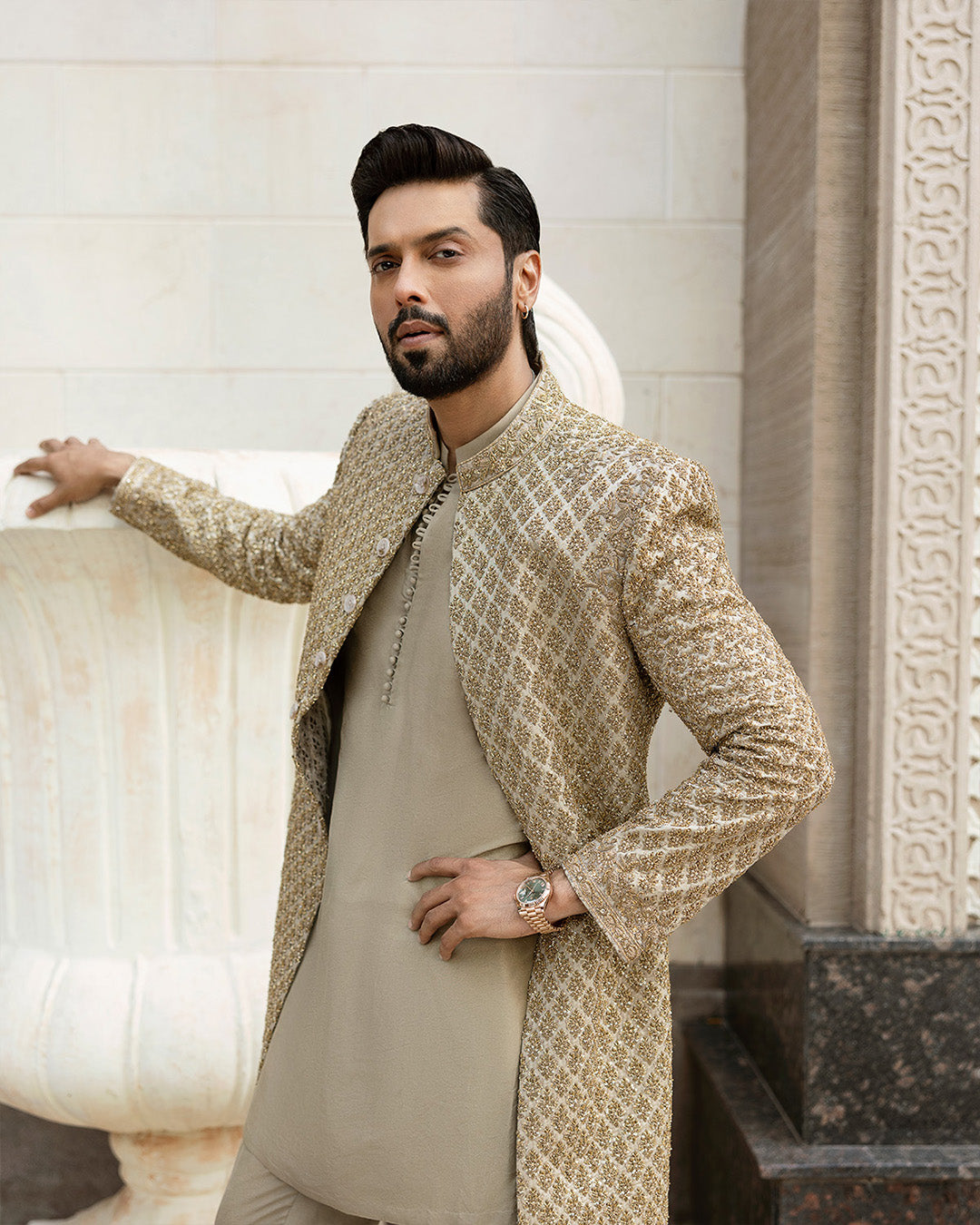 Pakistani Menswear | Faiza Saqlain | Baseem by Faiza Saqlain - Designer Dress - Type: MensWear - Available at Sana Yasir - 100% Original