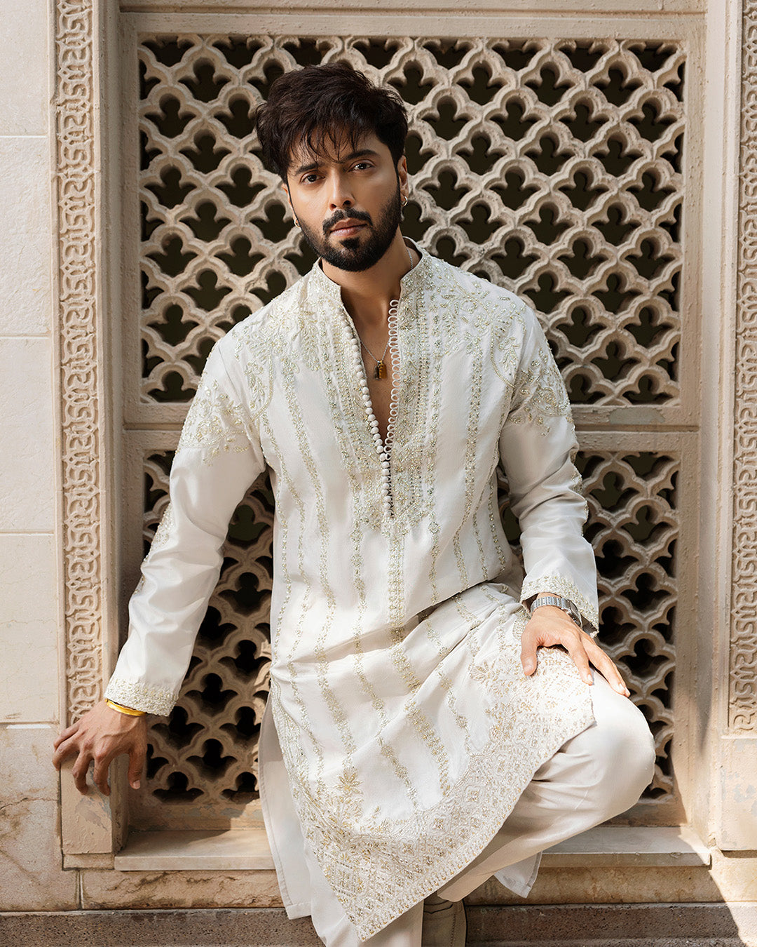 Pakistani Menswear | Faiza Saqlain | Bishr by Faiza Saqlain - Designer Dress - Type: MensWear - Available at Sana Yasir - 100% Original