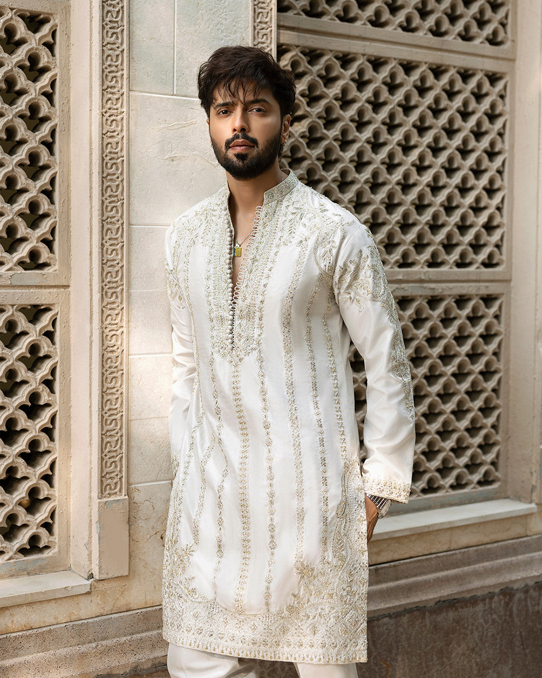 Pakistani Menswear | Faiza Saqlain | Bishr by Faiza Saqlain - Designer Dress - Type: MensWear - Available at Sana Yasir - 100% Original