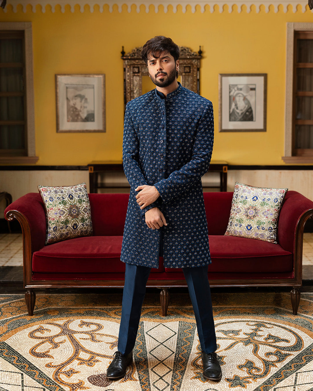 Pakistani Menswear | Faiza Saqlain | Safiy by Faiza Saqlain - Designer Dress - Type: MensWear - Available at Sana Yasir - 100% Original