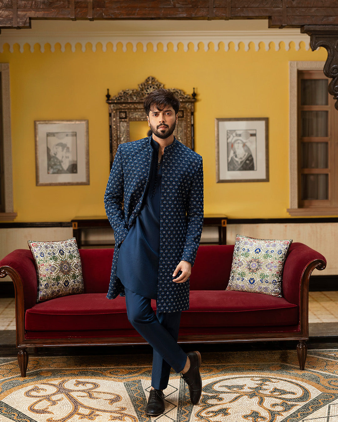 Pakistani Menswear | Faiza Saqlain | Safiy by Faiza Saqlain - Designer Dress - Type: MensWear - Available at Sana Yasir - 100% Original