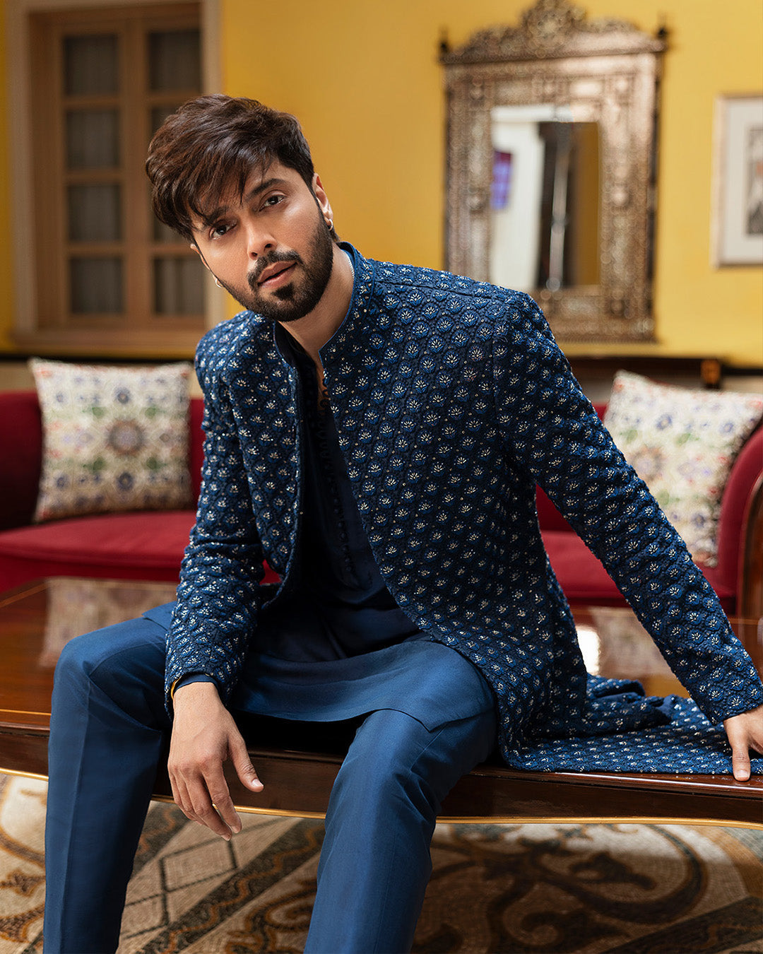Pakistani Menswear | Faiza Saqlain | Safiy by Faiza Saqlain - Designer Dress - Type: MensWear - Available at Sana Yasir - 100% Original