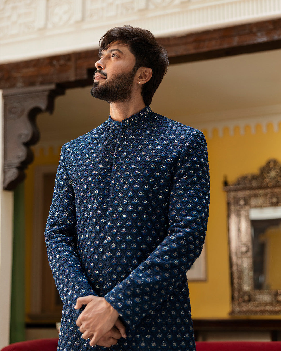Pakistani Menswear | Faiza Saqlain | Safiy by Faiza Saqlain - Designer Dress - Type: MensWear - Available at Sana Yasir - 100% Original