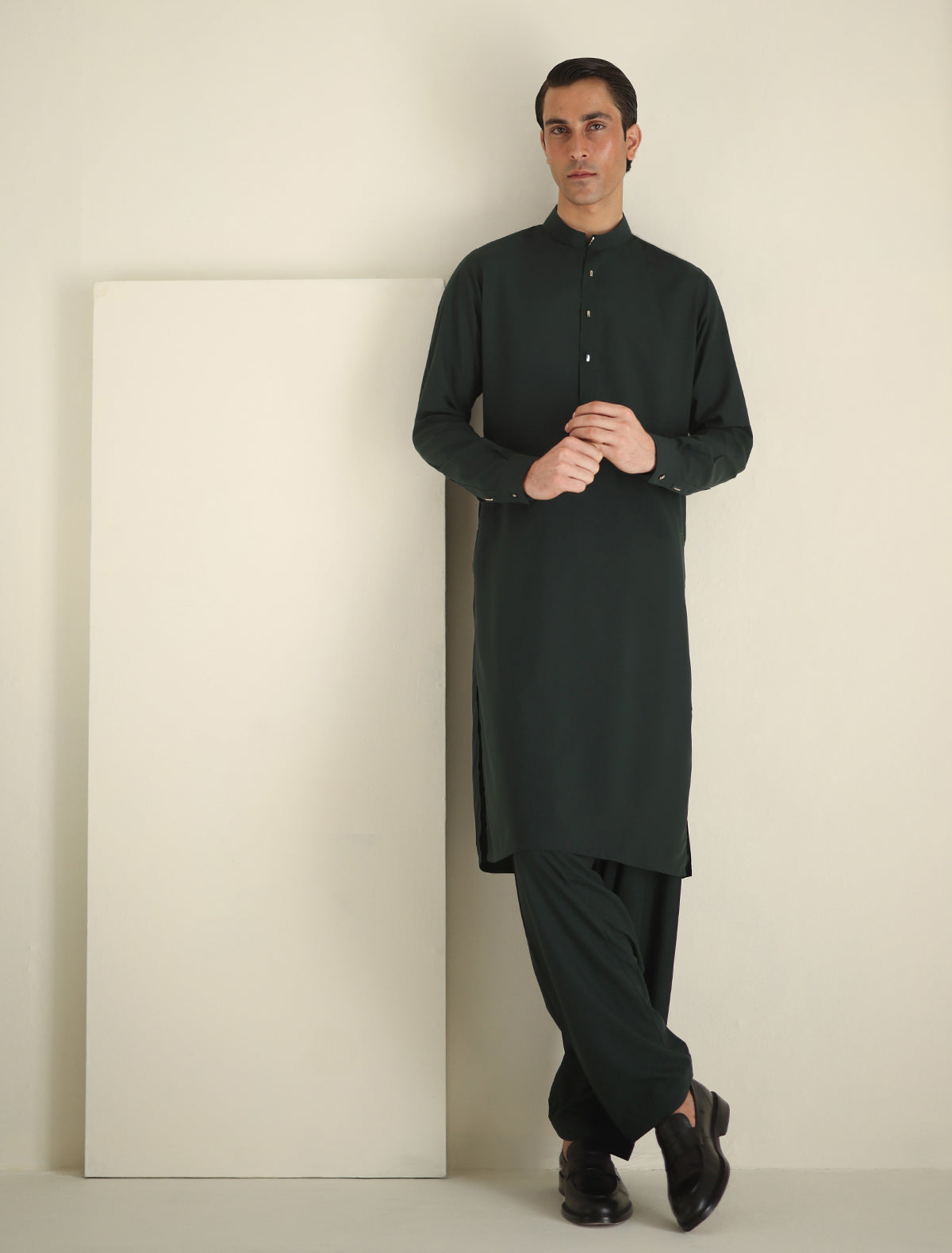 Pakistani Menswear | Ismail Farid - GREEN KAMEEZ SHALWAR by Sana Yasir Ltd. - Designer Dress - Type: MensWear - Available at Sana Yasir - 100% Original