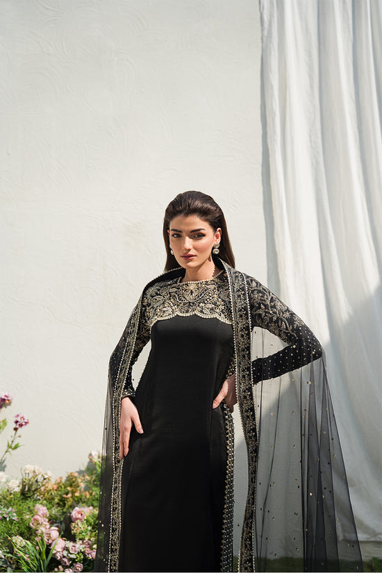 Raja Salahuddin | Love in Bloom | Black Lady by Raja Salahuddin - Designer Dress - Type: Formal - Available at Sana Yasir - 100% Original