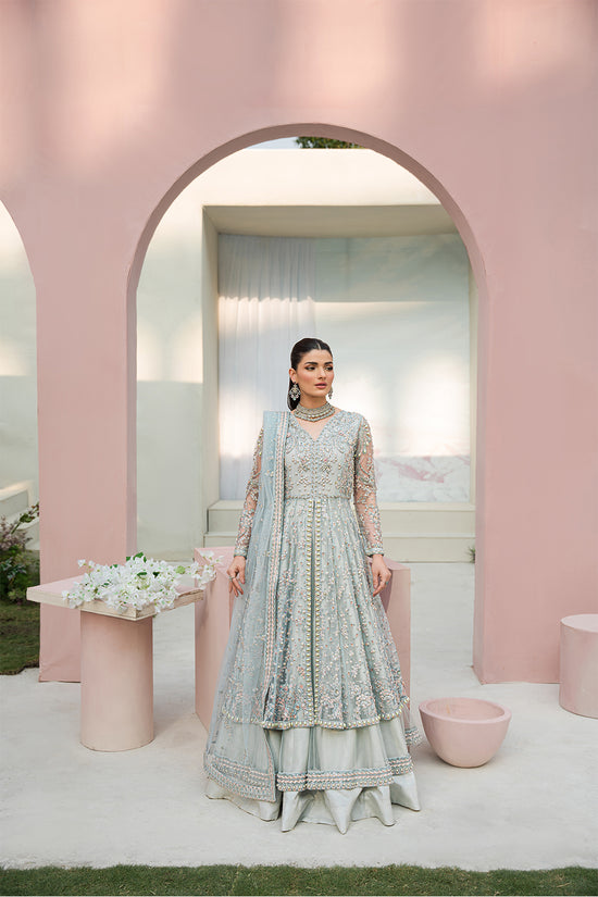 Raja Salahuddin | Love in Bloom | Blue Bell by Raja Salahuddin - Designer Dress - Type: Formal - Available at Sana Yasir - 100% Original