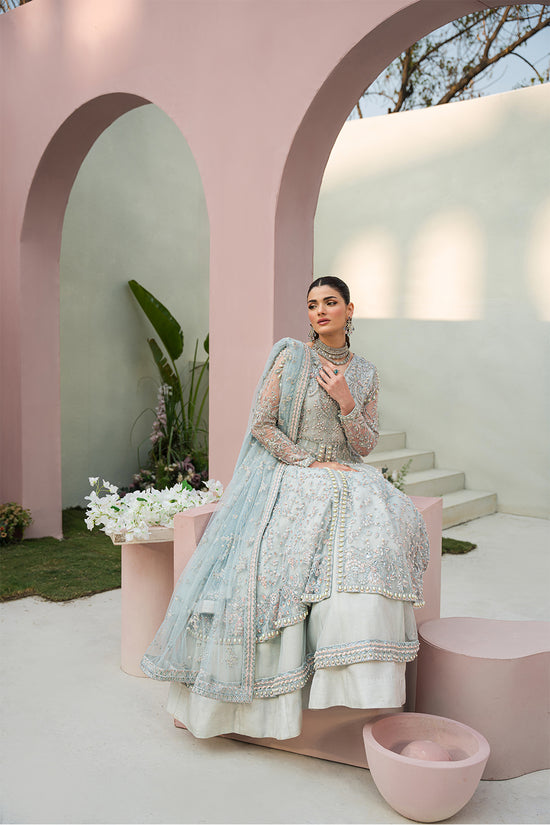 Raja Salahuddin | Love in Bloom | Blue Bell by Raja Salahuddin - Designer Dress - Type: Formal - Available at Sana Yasir - 100% Original