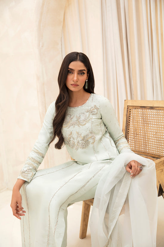 Raja Salahuddin | The Wishlist | PEPPERMINT by Raja Salahuddin - Designer Dress - Type: Formal - Available at Sana Yasir - 100% Original