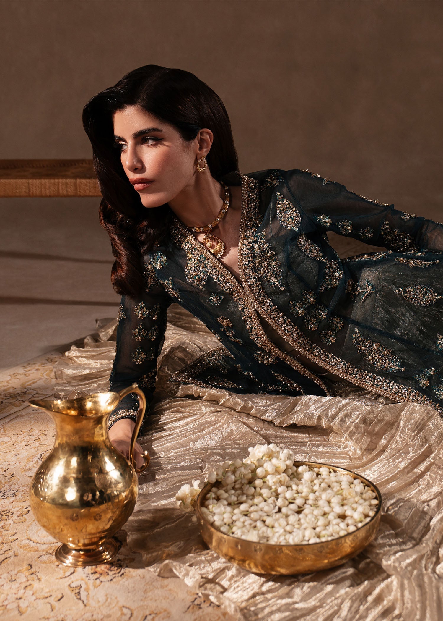 Sadaf Fawad Khan | Nafees Formals 25 | Nageenah by Sadaf Fawad Khan - Designer Dress - Type: Ladies Clothes - Available at Sana Yasir - 100% Original
