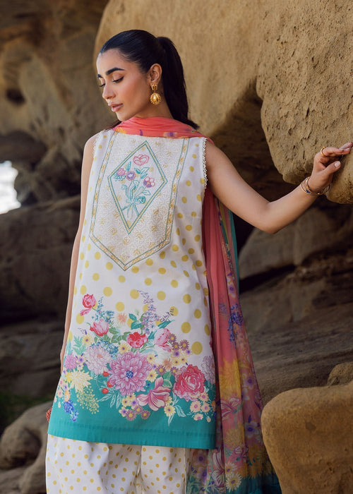 Sadaf Fawad Khan | Siraa Lawn 25 | Retro Polka by Sadaf Fawad Khan - Designer Dress - Type: Ladies Clothes - Available at Sana Yasir - 100% Original